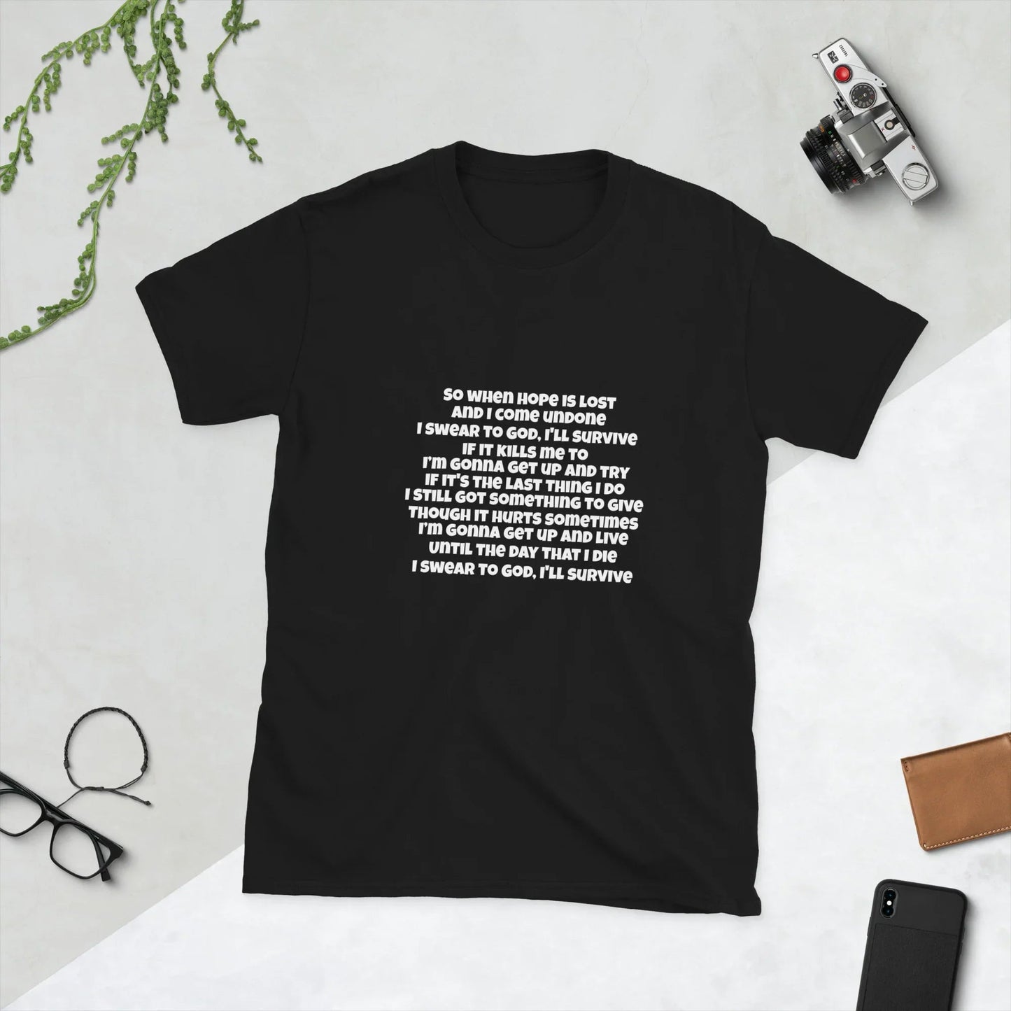 Lewis Capaldi Survive Lyrics T-Shirt | Unisex Cotton Music Apparel T-shirt Alcyone213k