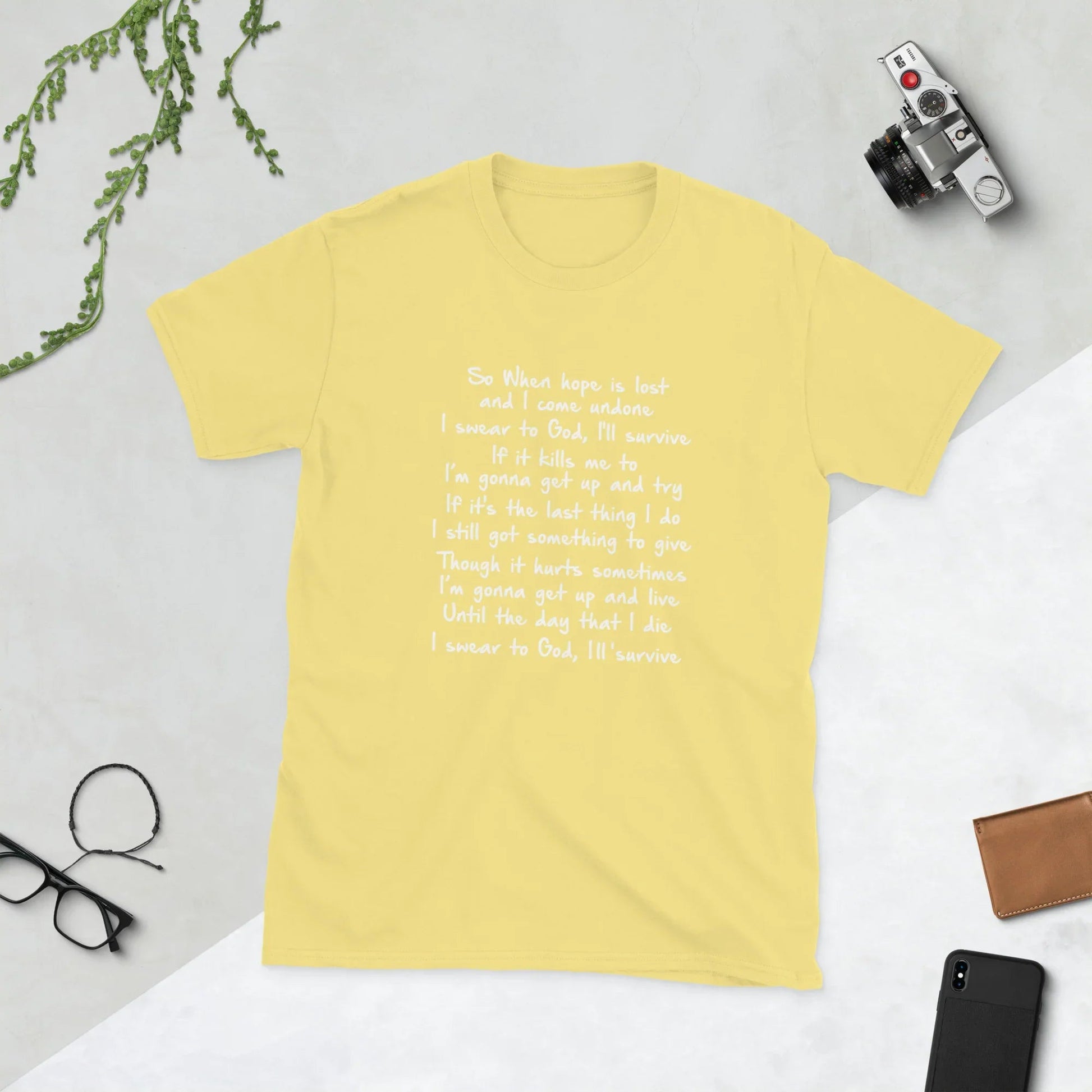Lewis Capaldi Survive Lyrics T-Shirt | Unisex Cotton Music Apparel T-shirt Alcyone213k