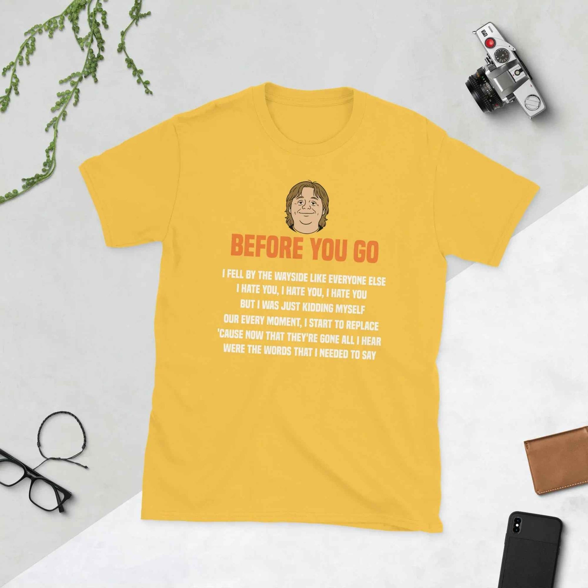 Lewis Capaldi "Before You Go" Lyrics T-Shirt - Unisex Cotton Tee T-shirt Alcyone213k