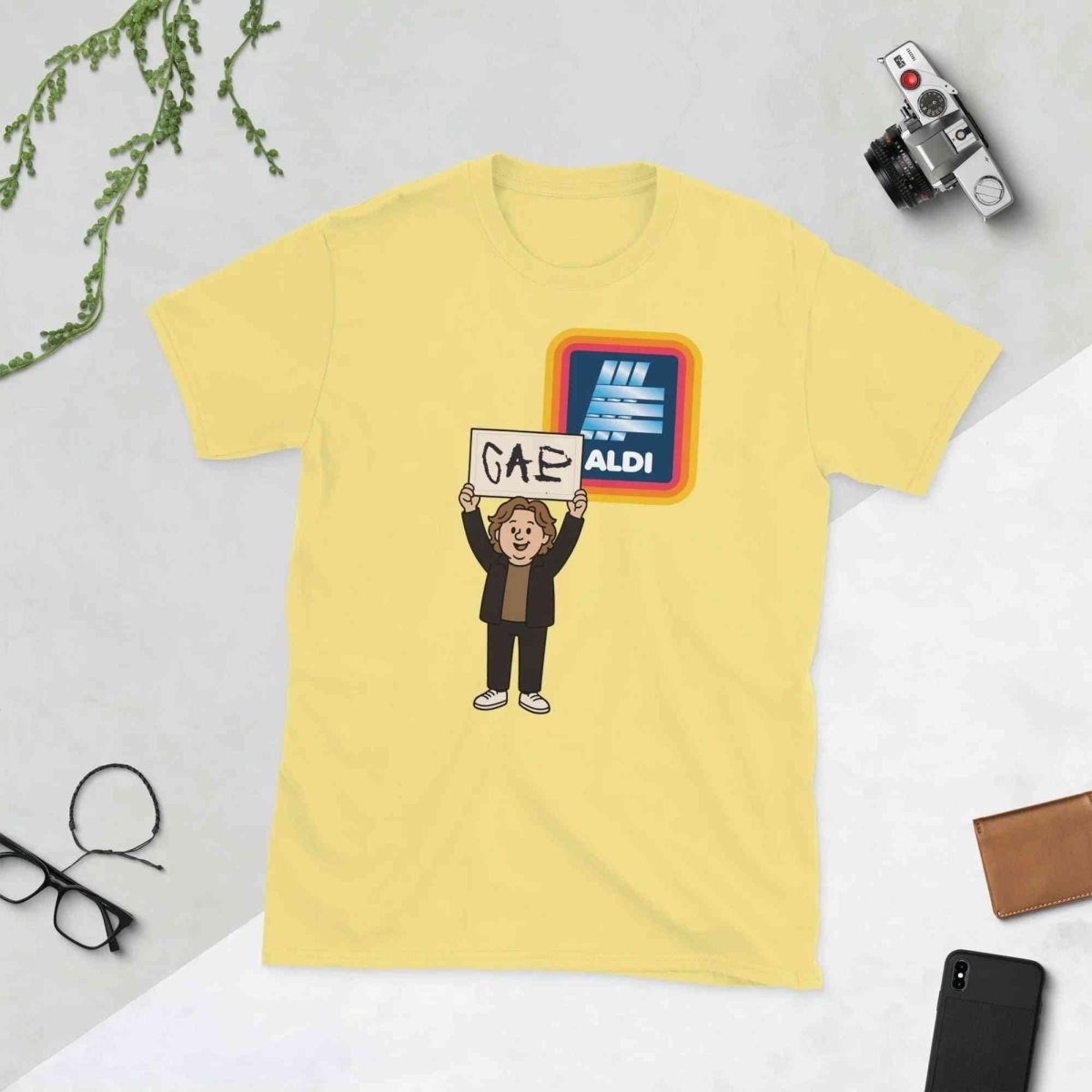 Lewis Capaldi T-Shirt | Unisex Cotton Short-Sleeve "Capaldi On A Aldi" Tee T-shirt Alcyone213k