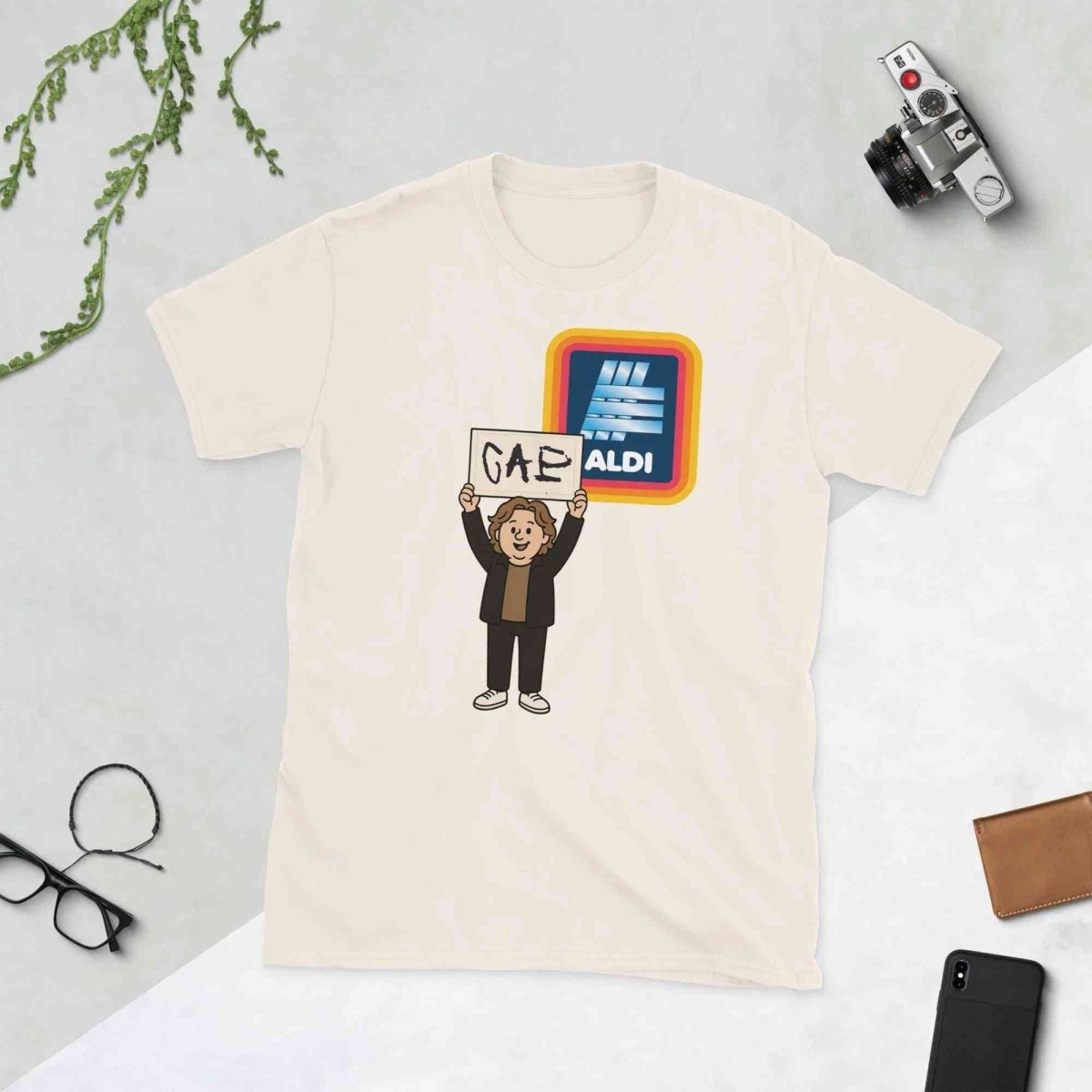 Lewis Capaldi T-Shirt | Unisex Cotton Short-Sleeve "Capaldi On A Aldi" Tee T-shirt Alcyone213k