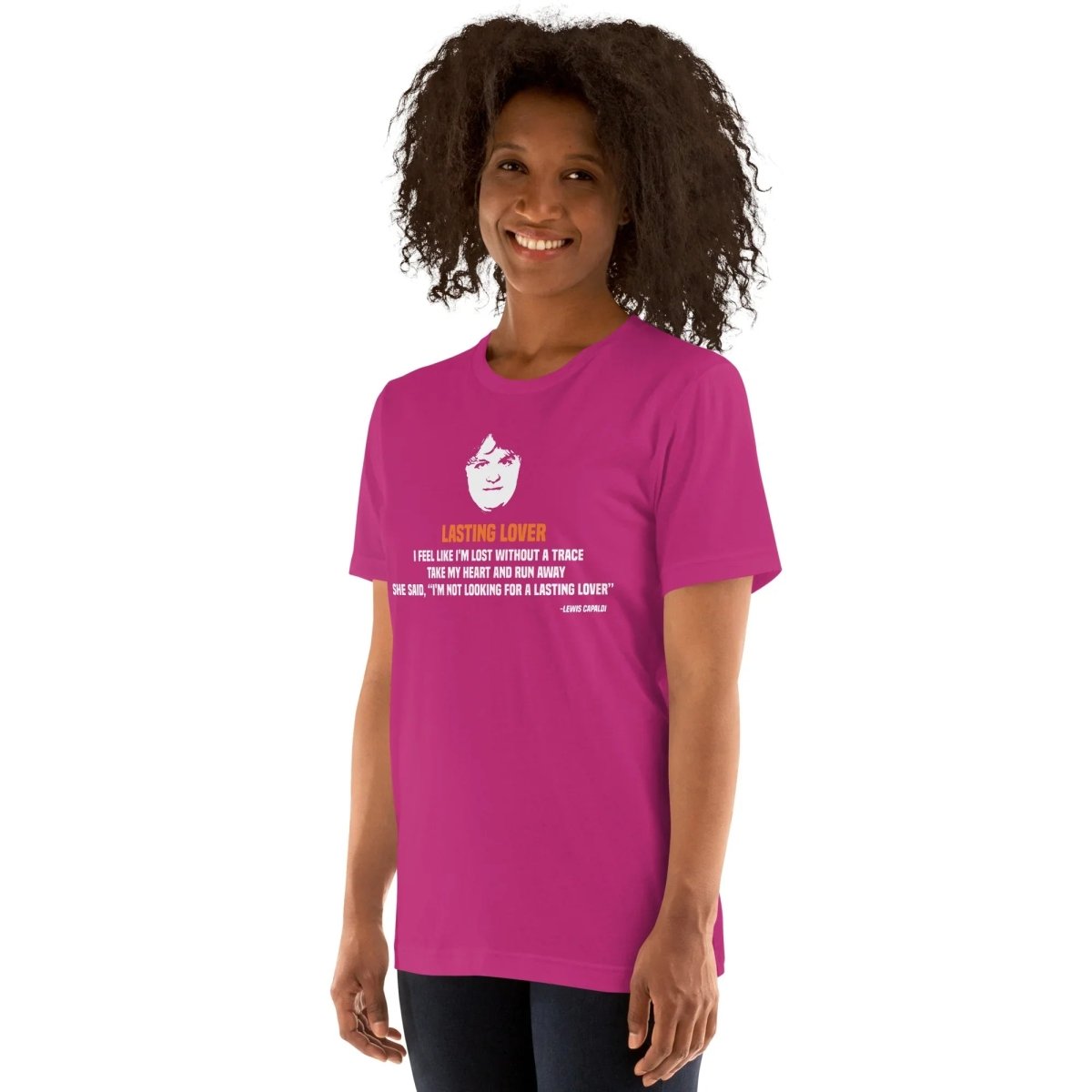 Lewis Capaldi "Lasting Lover" Lyric T-Shirt | Alcyone213k Black Cotton Tee Alcyone213k