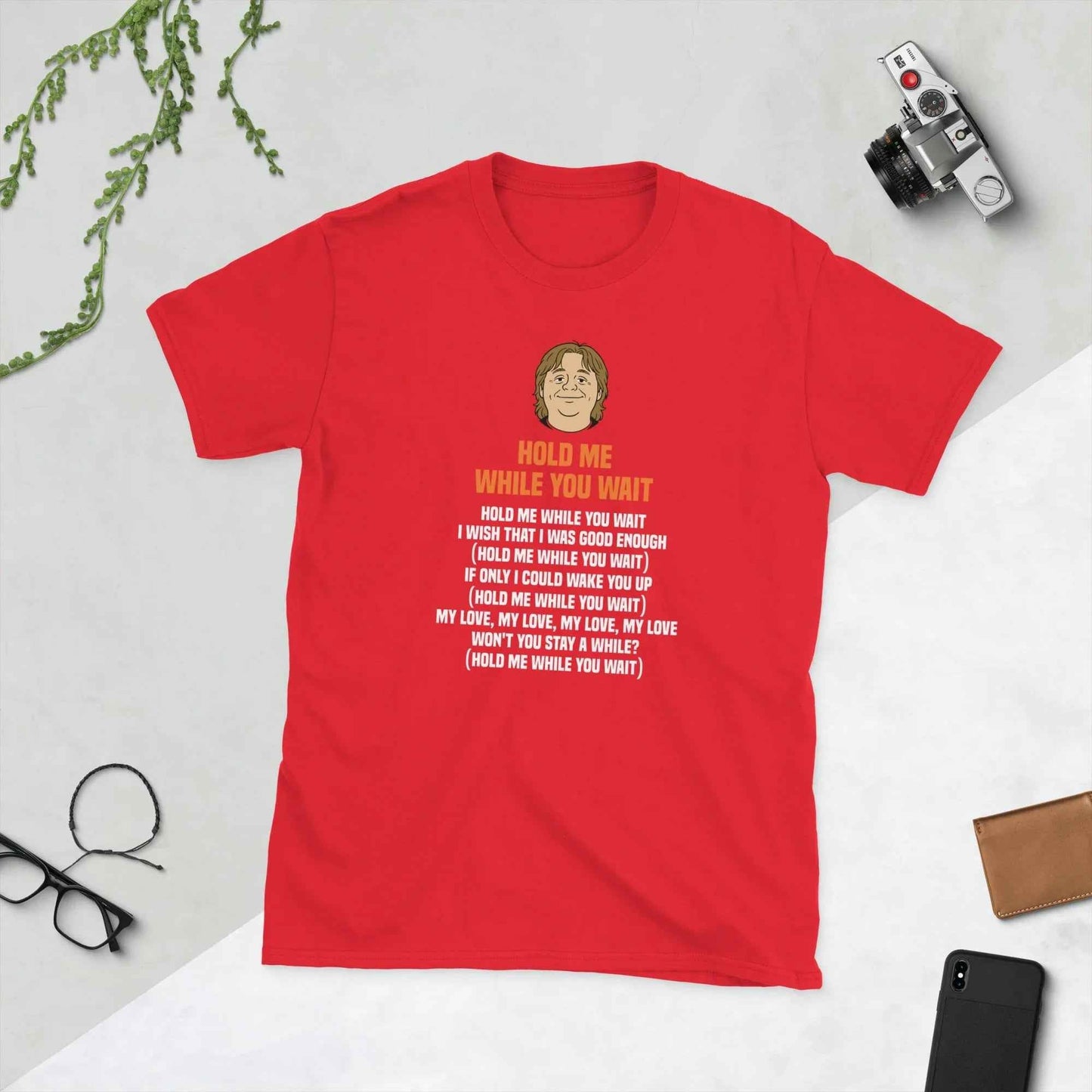 Lewis Capaldi "Hold Me While I Wait" Lyrics Cotton T-Shirt | Unisex Fan Merch T-shirt Alcyone213k