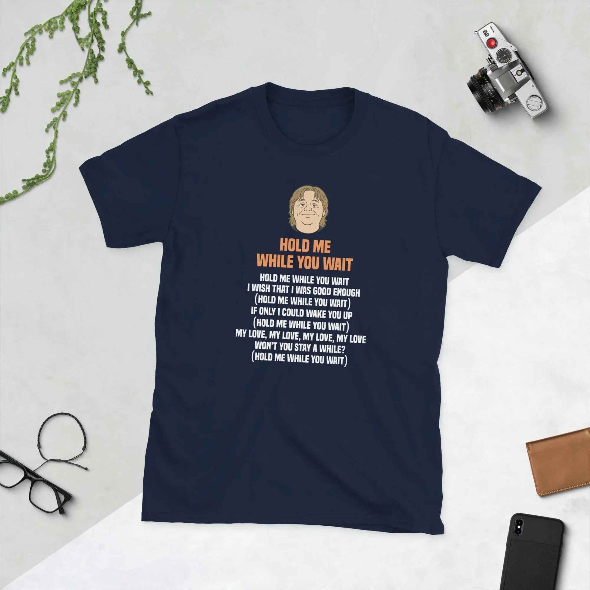 Lewis Capaldi "Hold Me While I Wait" Lyrics Cotton T-Shirt | Unisex Fan Merch T-shirt Alcyone213k