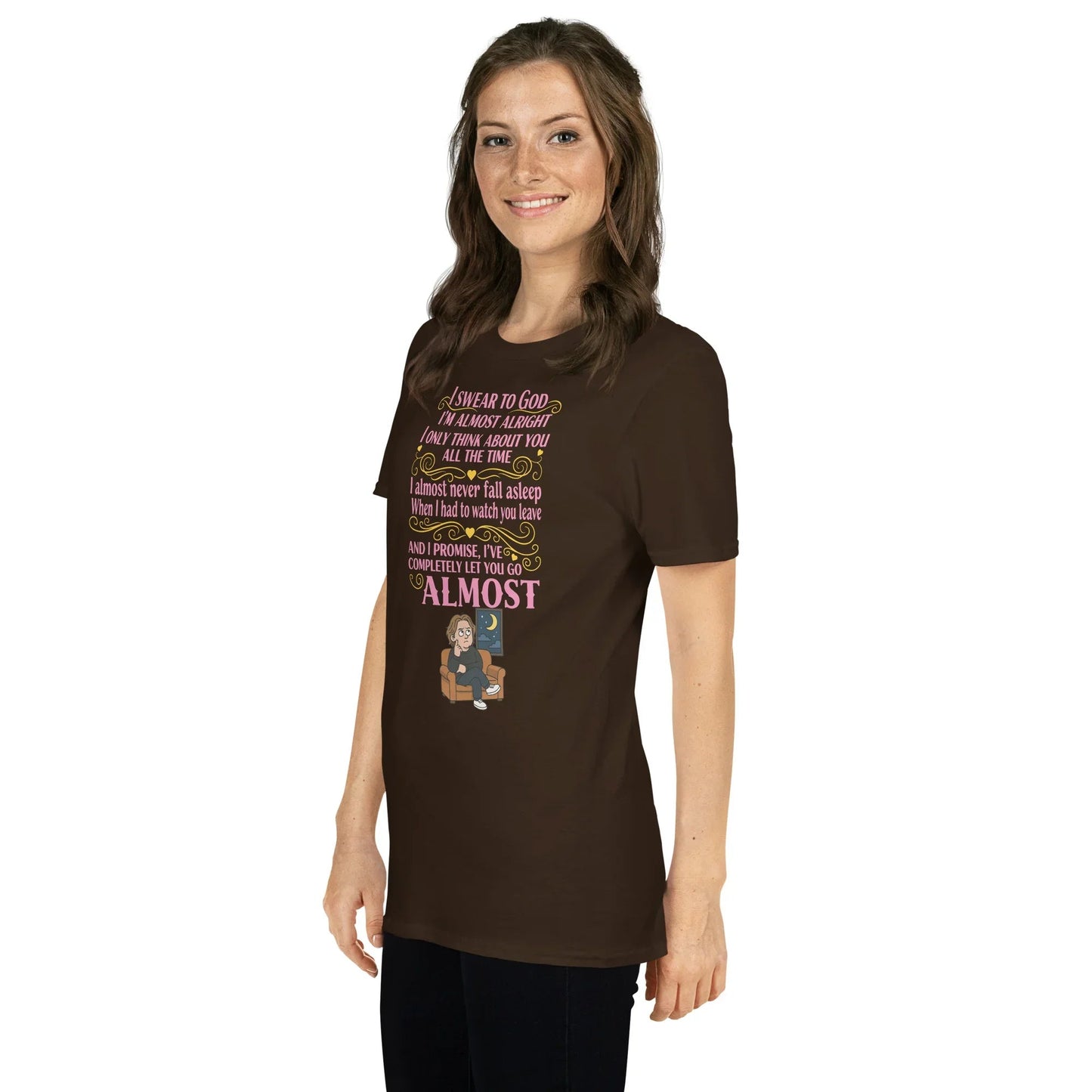 Lewis Capaldi "Almost" Lyrics Cotton T-Shirt - Unisex Short-Sleeve T-shirt Alcyone213k