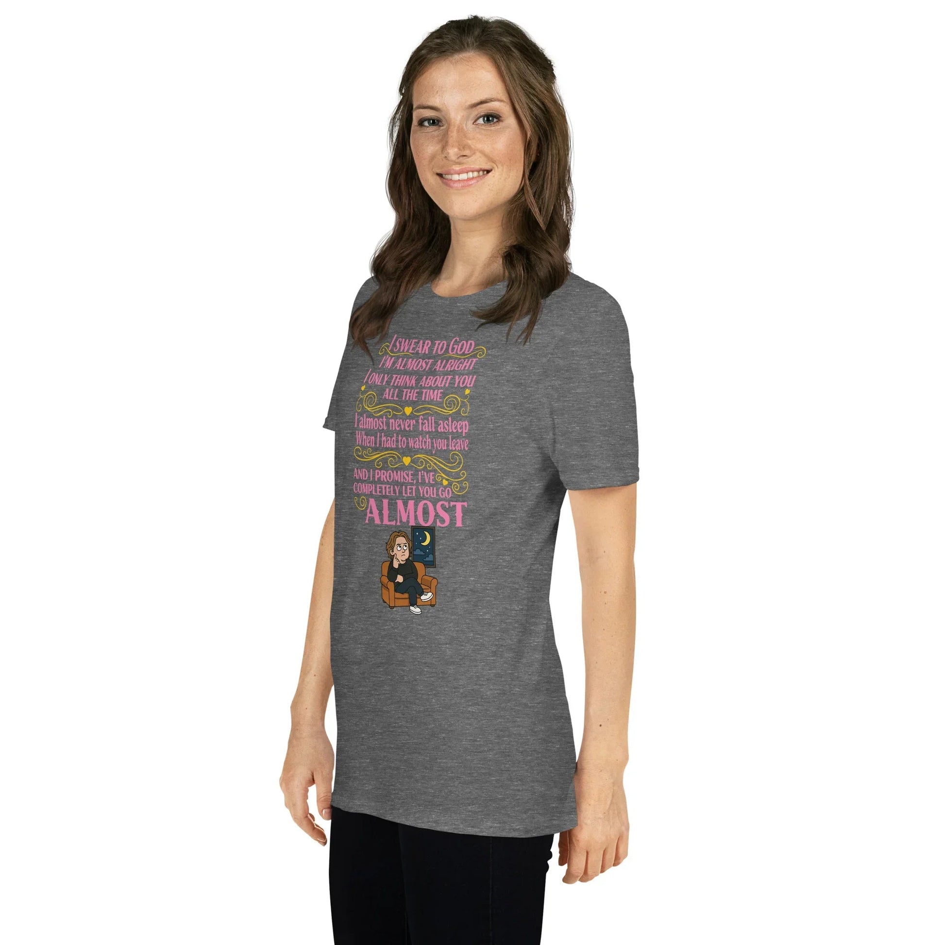 Lewis Capaldi "Almost" Lyrics Cotton T-Shirt - Unisex Short-Sleeve T-shirt Alcyone213k