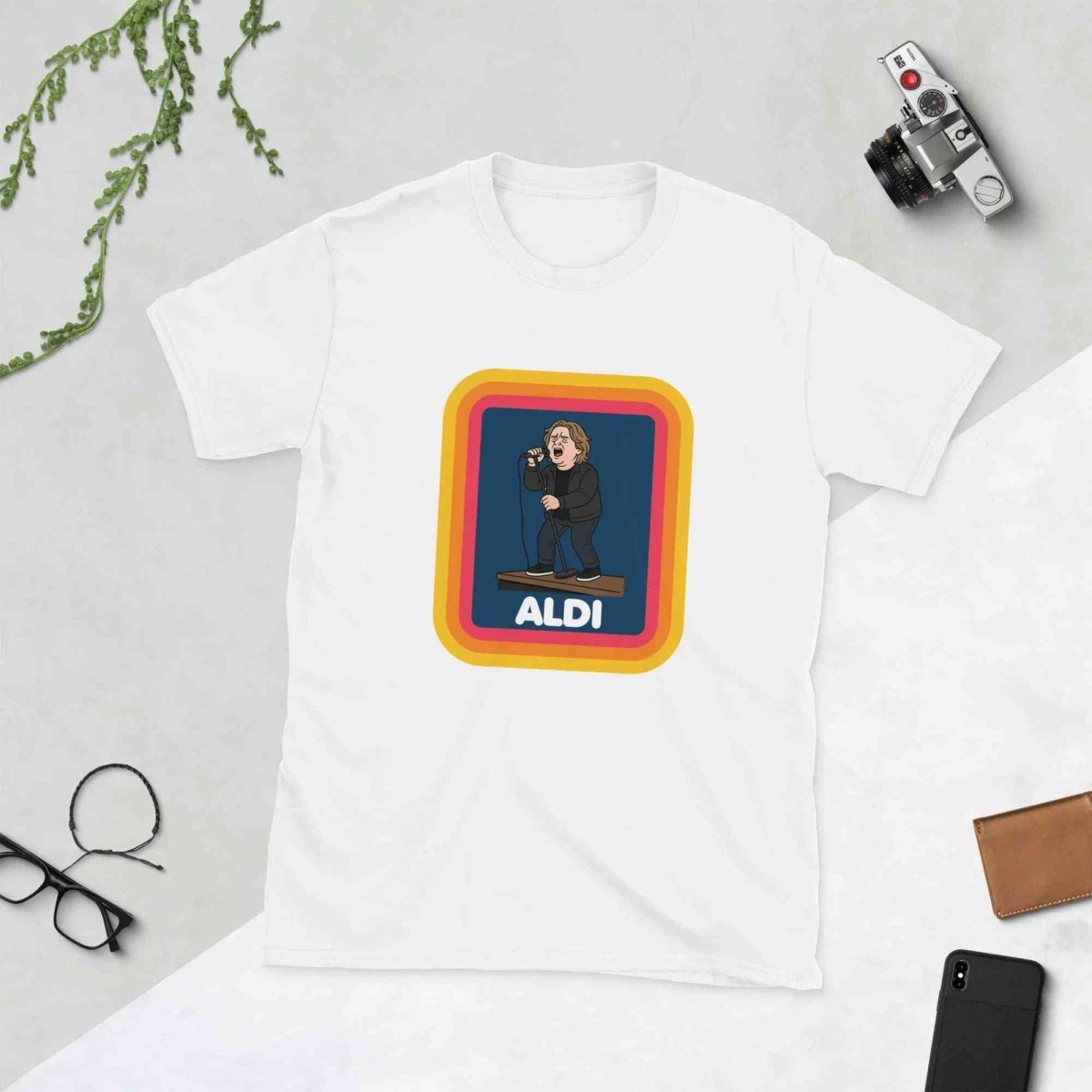 Lewis Capaldi T-Shirt | Unisex Cotton Tee with Capaldi On A Aldi Design T-shirt Alcyone213k