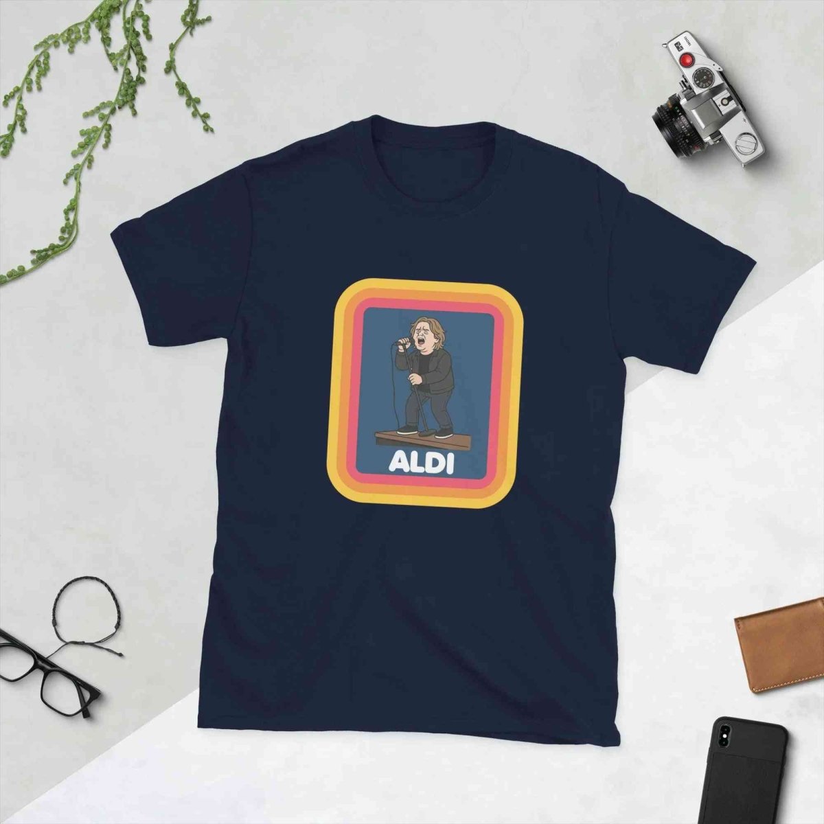 Lewis Capaldi T-Shirt | Unisex Cotton Tee with Capaldi On A Aldi Design T-shirt Alcyone213k