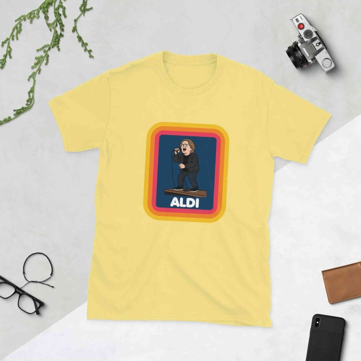 Lewis Capaldi T-Shirt | Unisex Cotton Tee with Capaldi On A Aldi Design T-shirt Alcyone213k