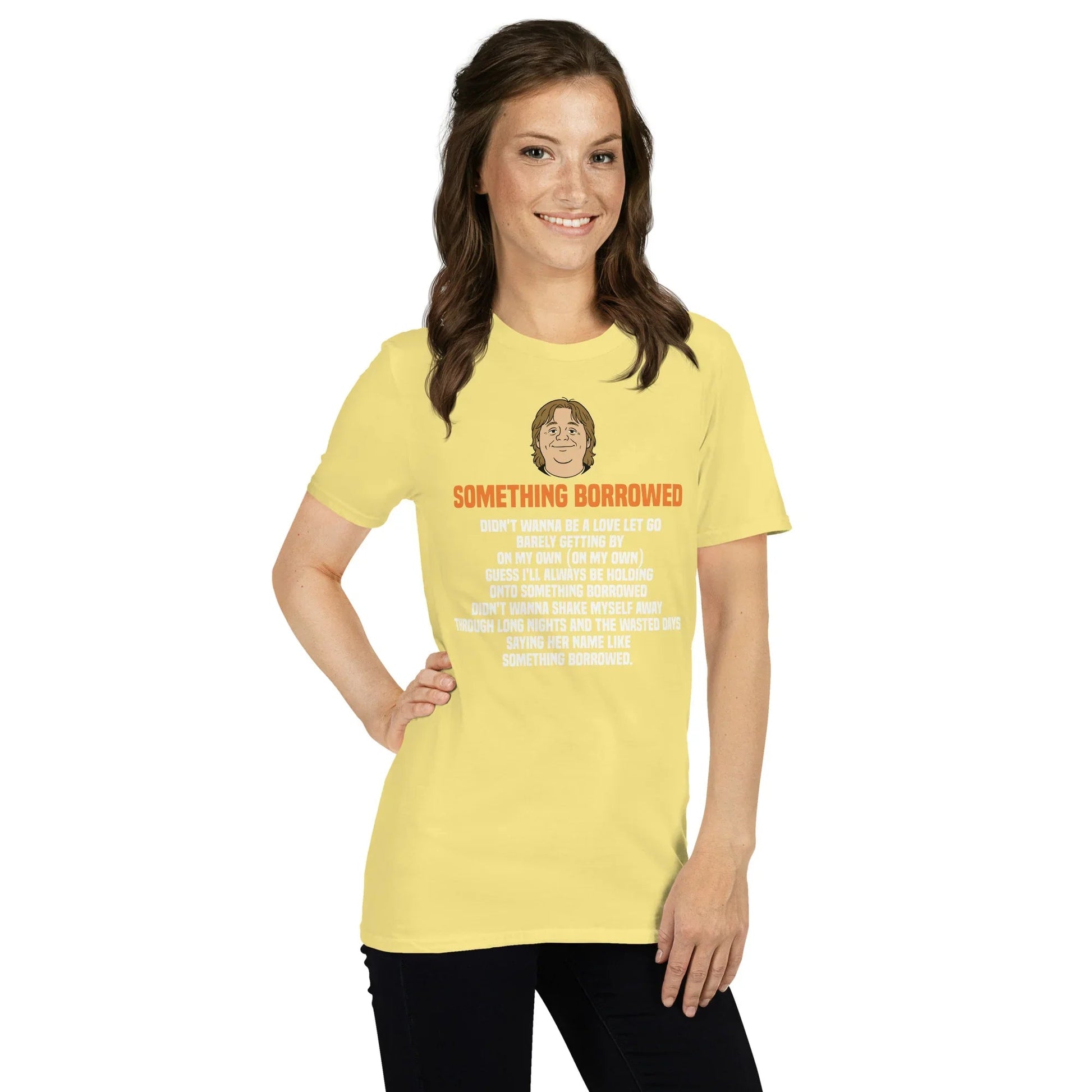 Lewis Capaldi T-Shirt | "Something Borrowed" Lyrics Unisex Cotton Tee T-shirt Alcyone213k