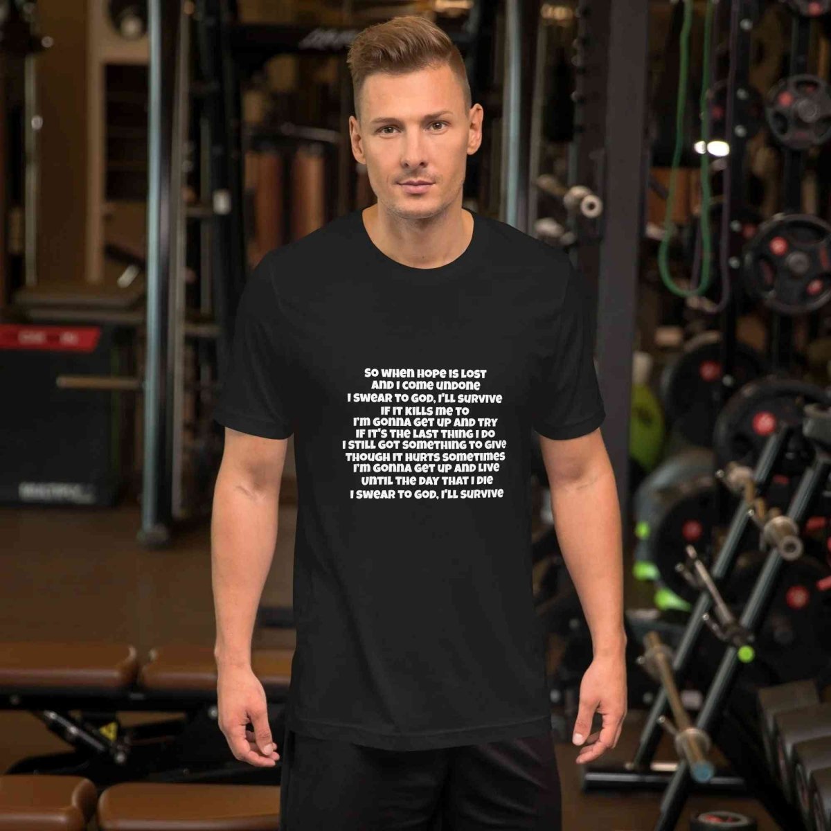 Lewis Capaldi Survive Lyrics T-Shirt | Black Cotton Tee Alcyone213k