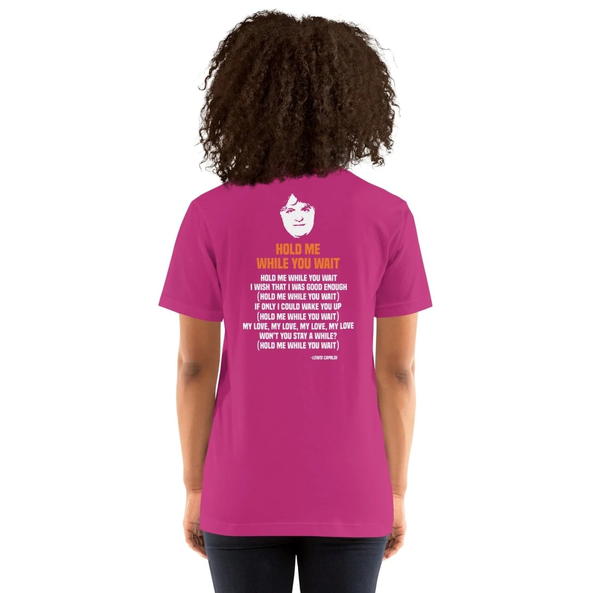 Lewis Capaldi "Hold Me While I Wait" Lyric T-Shirt | Unisex Cotton Tee Alcyone213k