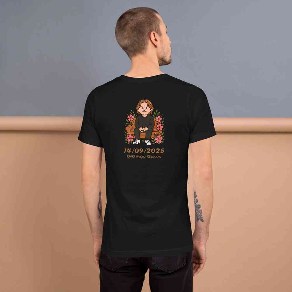 Lewis Capaldi Tour 2025 Black Cotton T-Shirt | Alcyone213k Fan Merch Alcyone213k