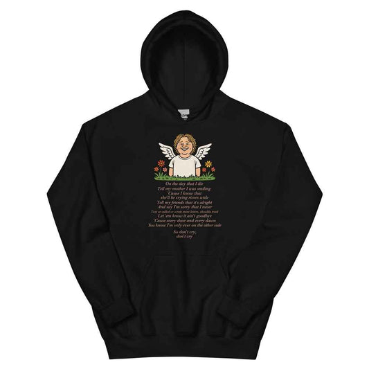 Lewis Capaldi "On The Day That I Die" Lyrics Hoodie - Unisex Black Cotton Blend Alcyone213k