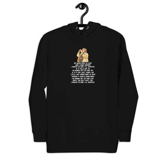 Lewis Capaldi Unisex Hoodie - "Survive" Lyrics Graphic Cotton Blend Alcyone213k