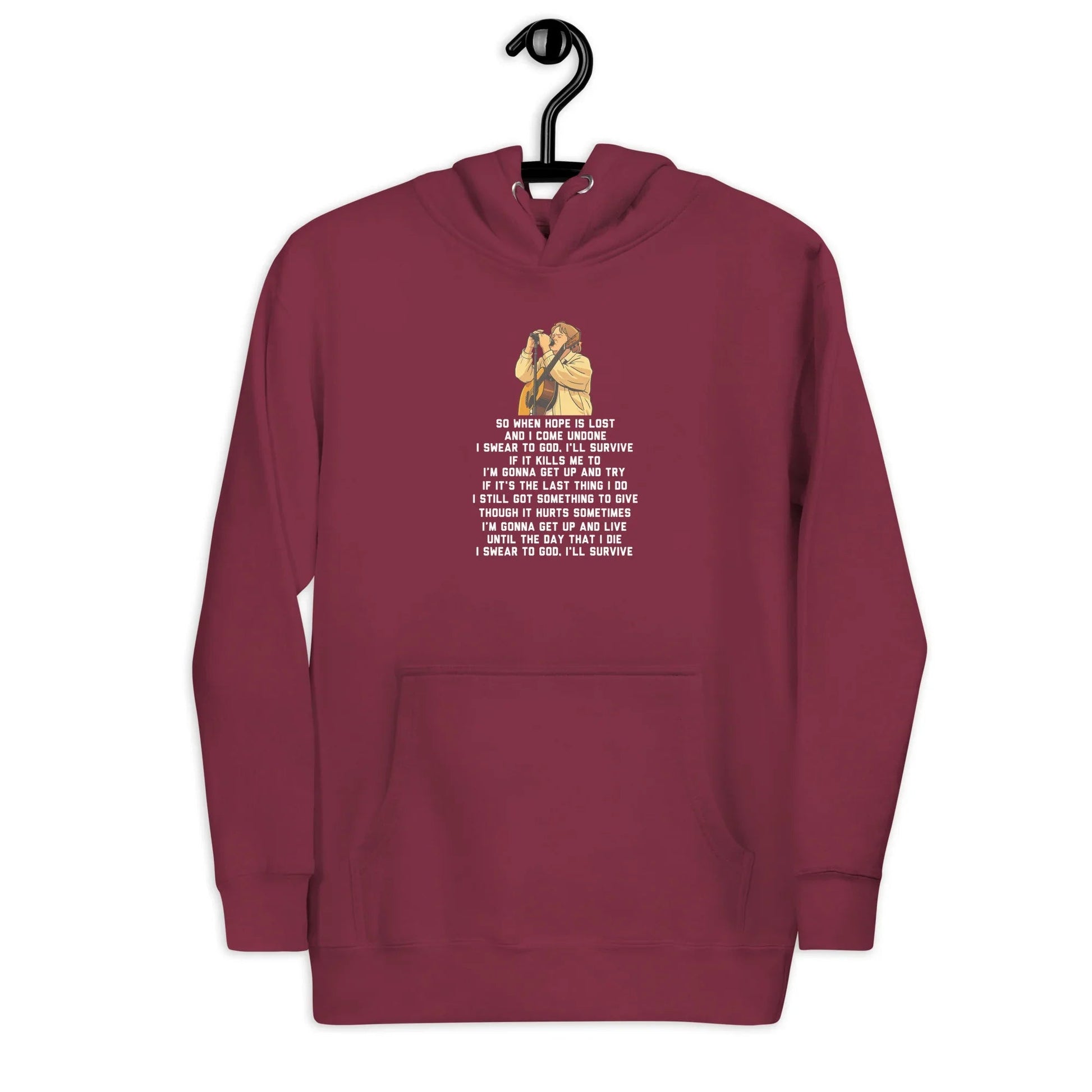 Lewis Capaldi Unisex Hoodie - "Survive" Lyrics Graphic Cotton Blend Alcyone213k