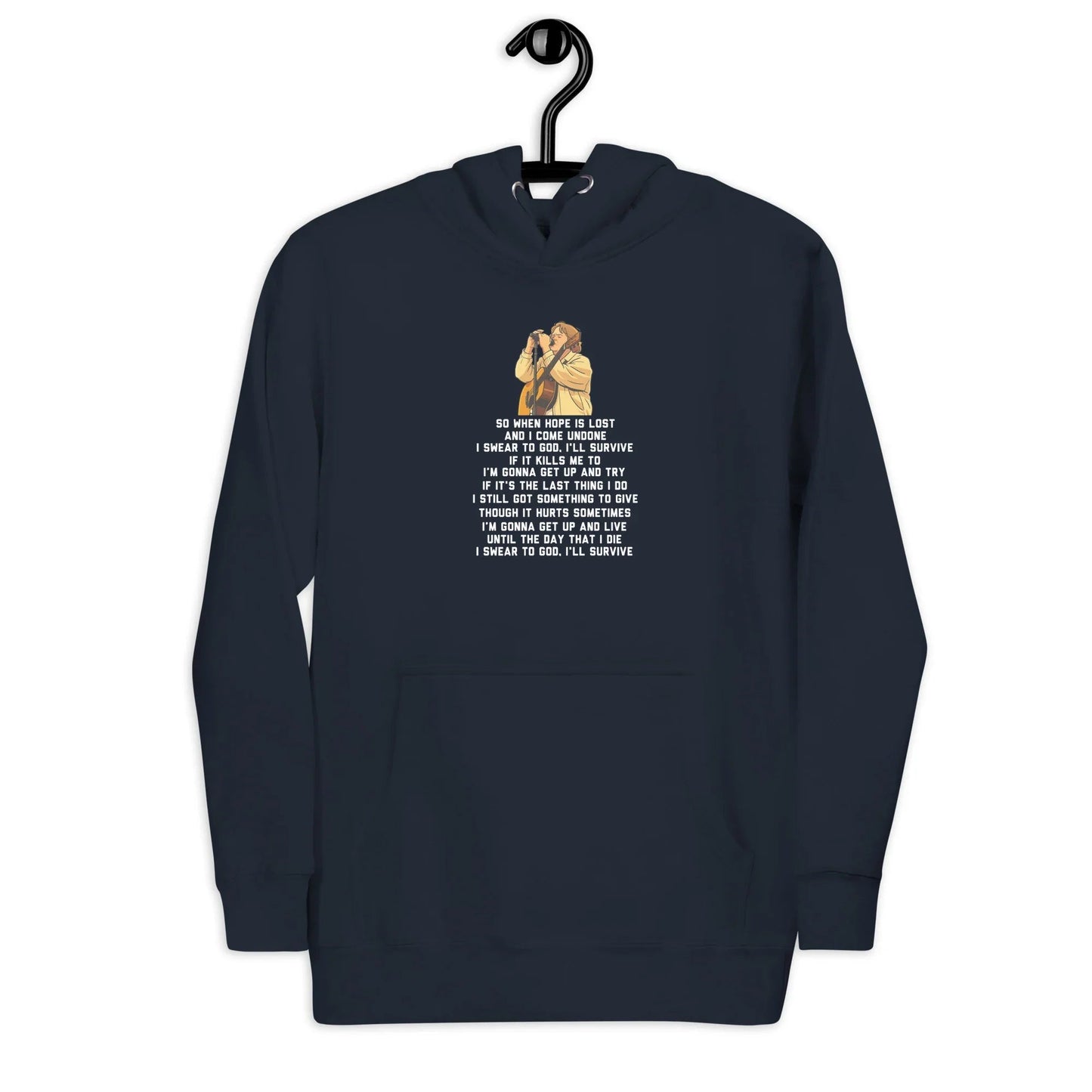 Lewis Capaldi Unisex Hoodie - "Survive" Lyrics Graphic Cotton Blend Alcyone213k