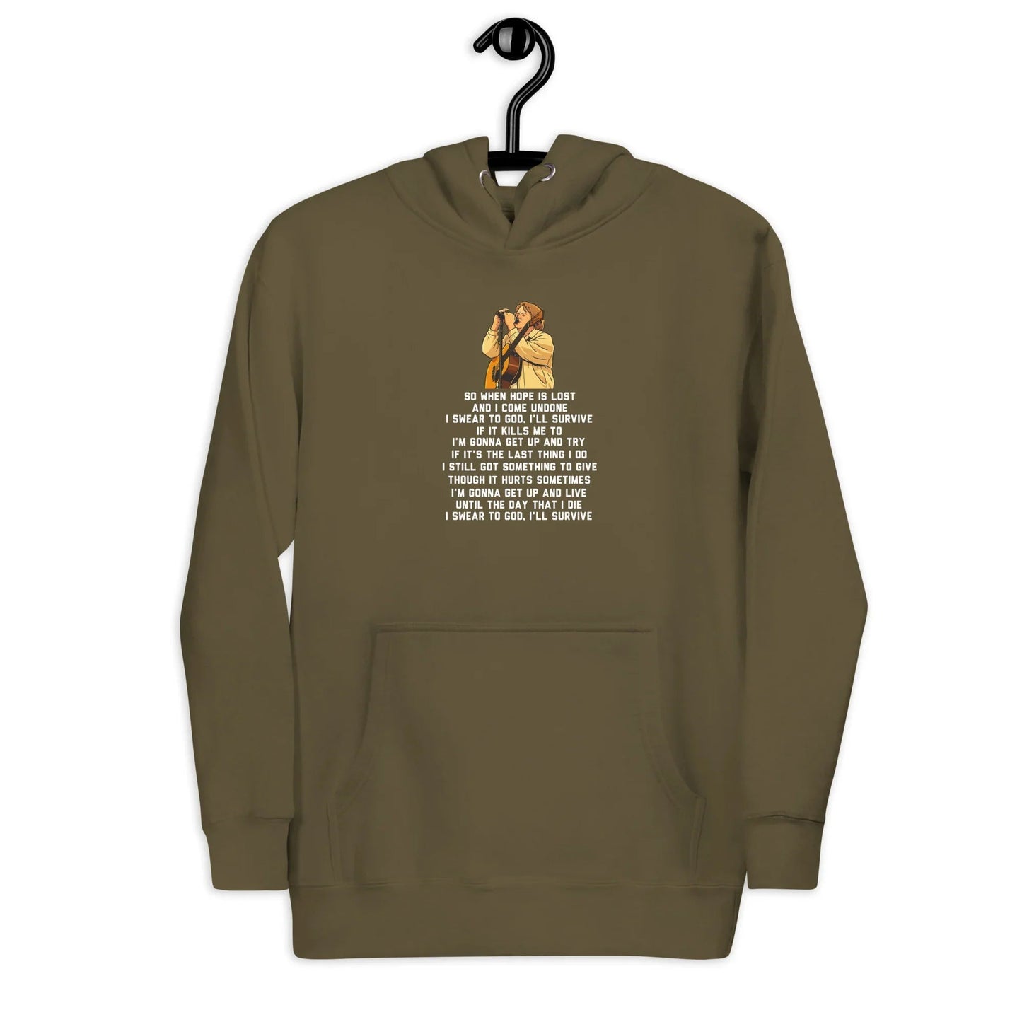 Lewis Capaldi Unisex Hoodie - "Survive" Lyrics Graphic Cotton Blend Alcyone213k