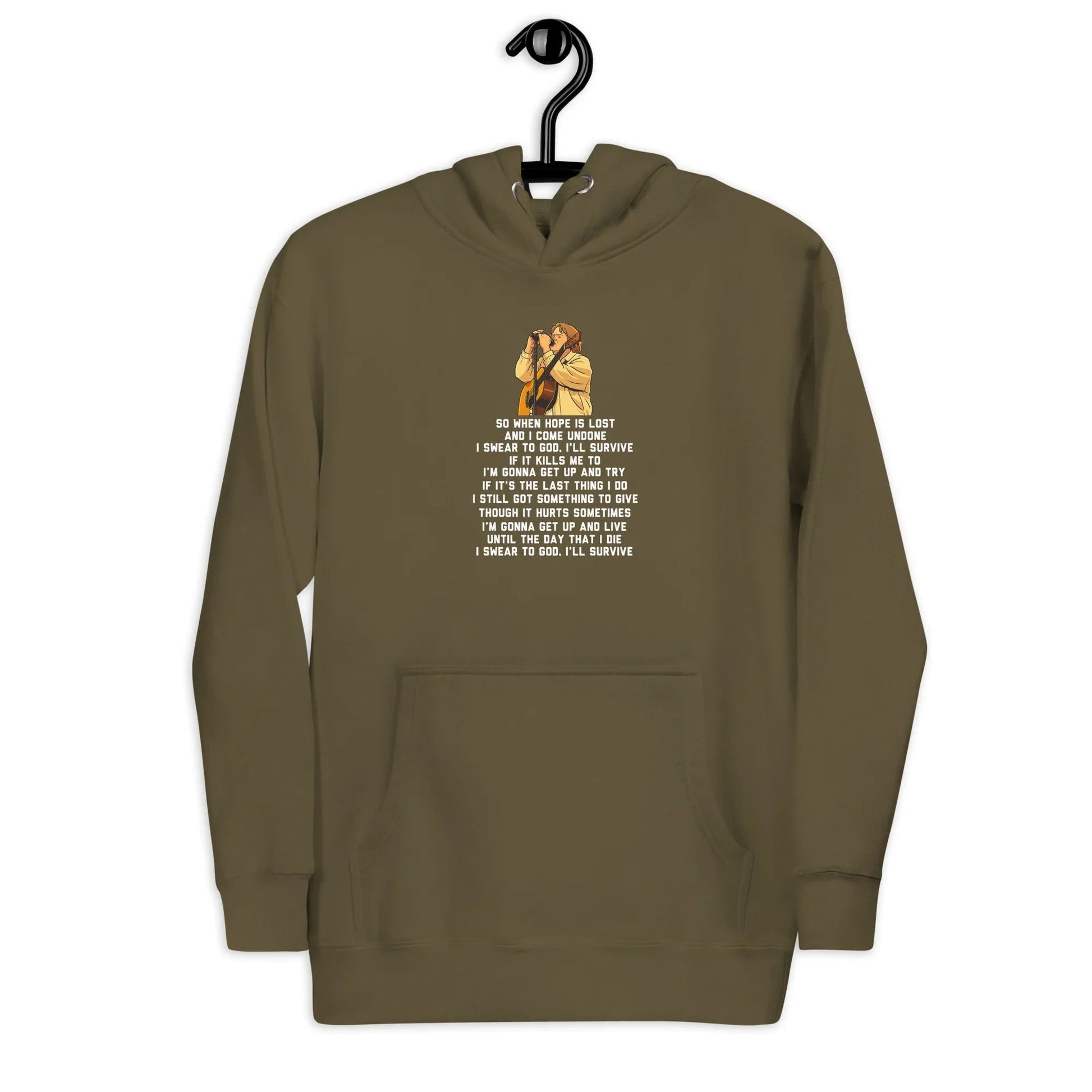 Lewis Capaldi Unisex Hoodie - "Survive" Lyrics Graphic Cotton Blend Alcyone213k