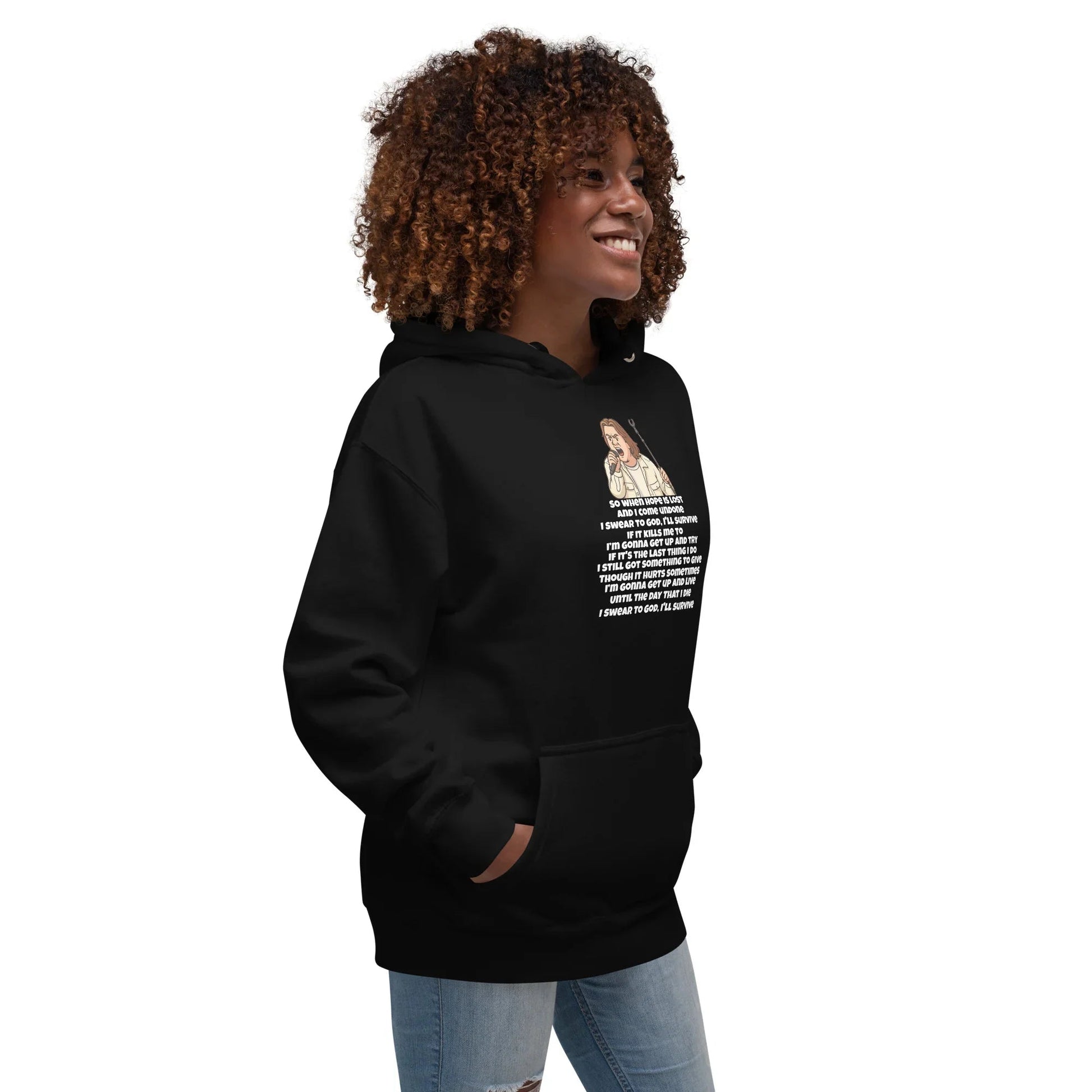 Lewis Capaldi Unisex Hoodie - Survive Lyrics | Cotton-Polyester Blend Alcyone213k
