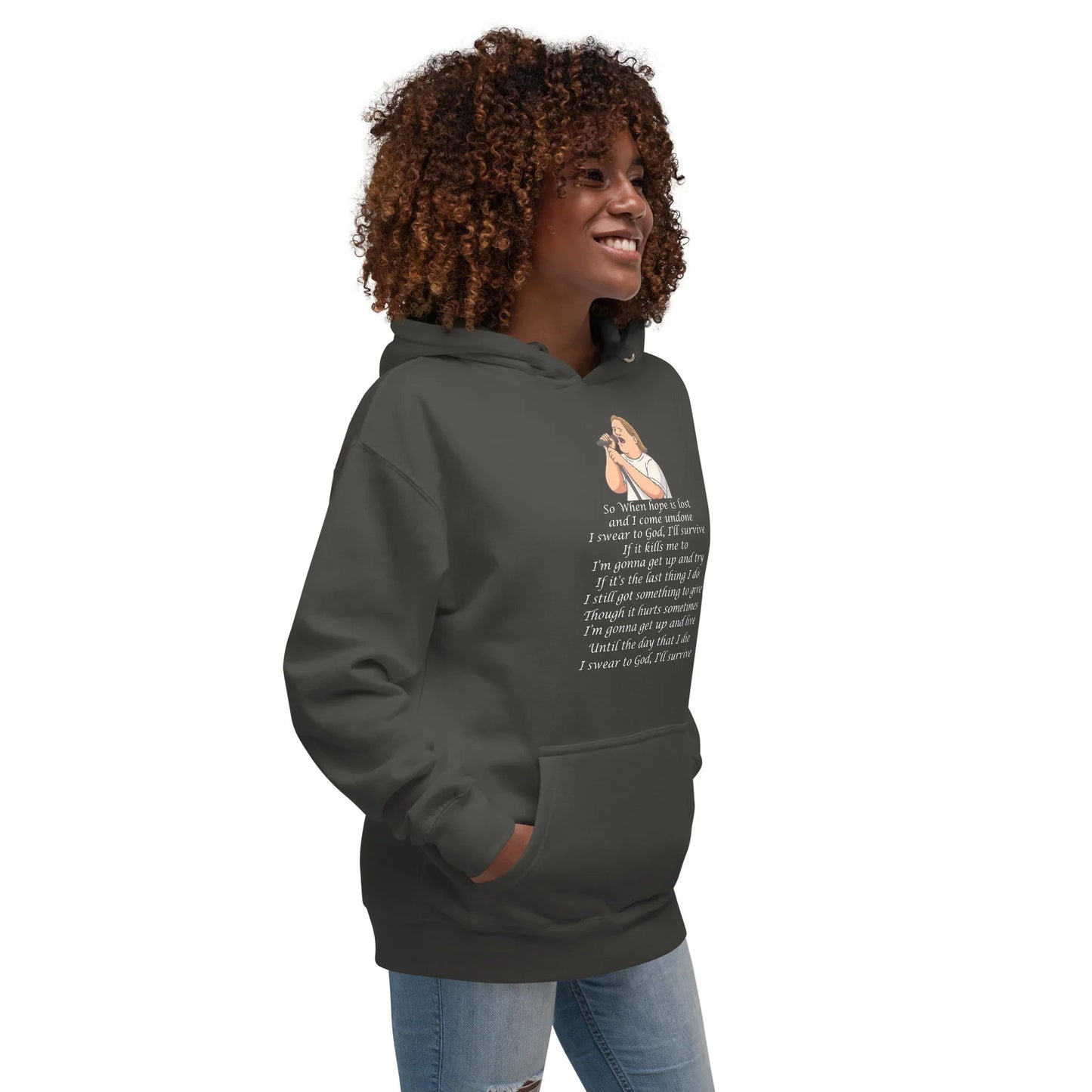 Lewis Capaldi Unisex Hoodie - Survive Lyrics | Cotton Polyester Blend Alcyone213k