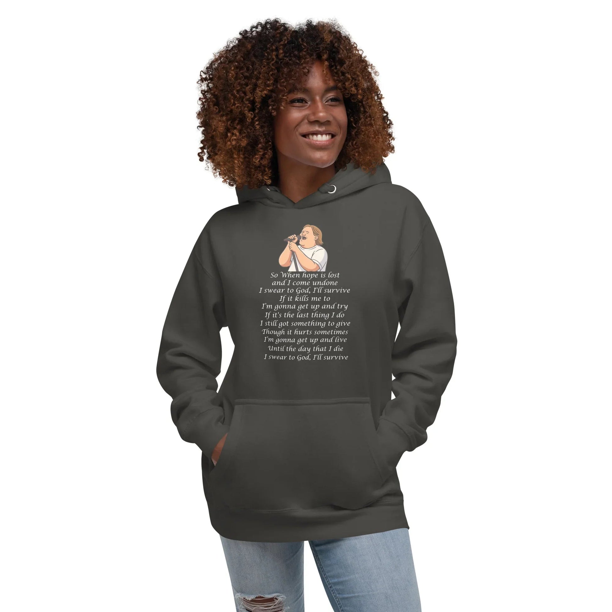 Lewis Capaldi Unisex Hoodie - Survive Lyrics | Cotton Polyester Blend Alcyone213k