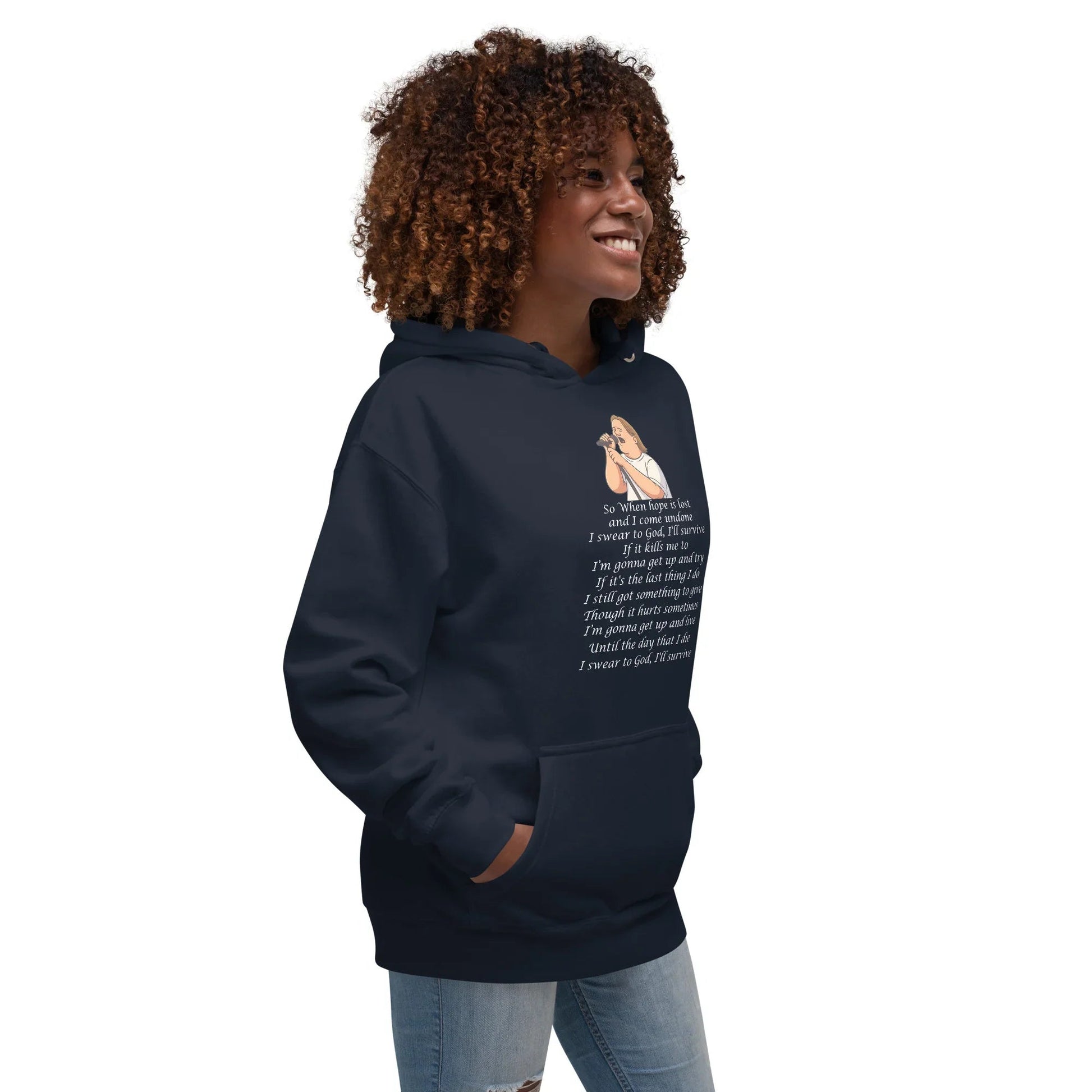 Lewis Capaldi Unisex Hoodie - Survive Lyrics | Cotton Polyester Blend Alcyone213k