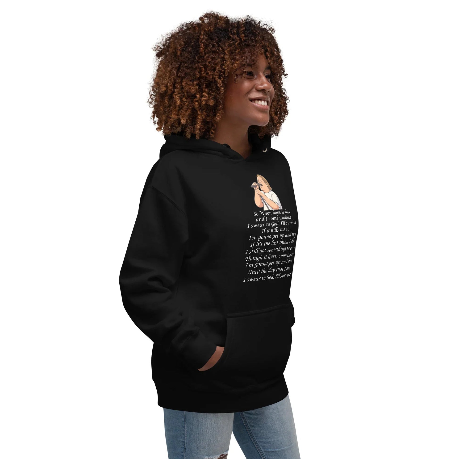 Lewis Capaldi Unisex Hoodie - Survive Lyrics | Cotton Polyester Blend Alcyone213k
