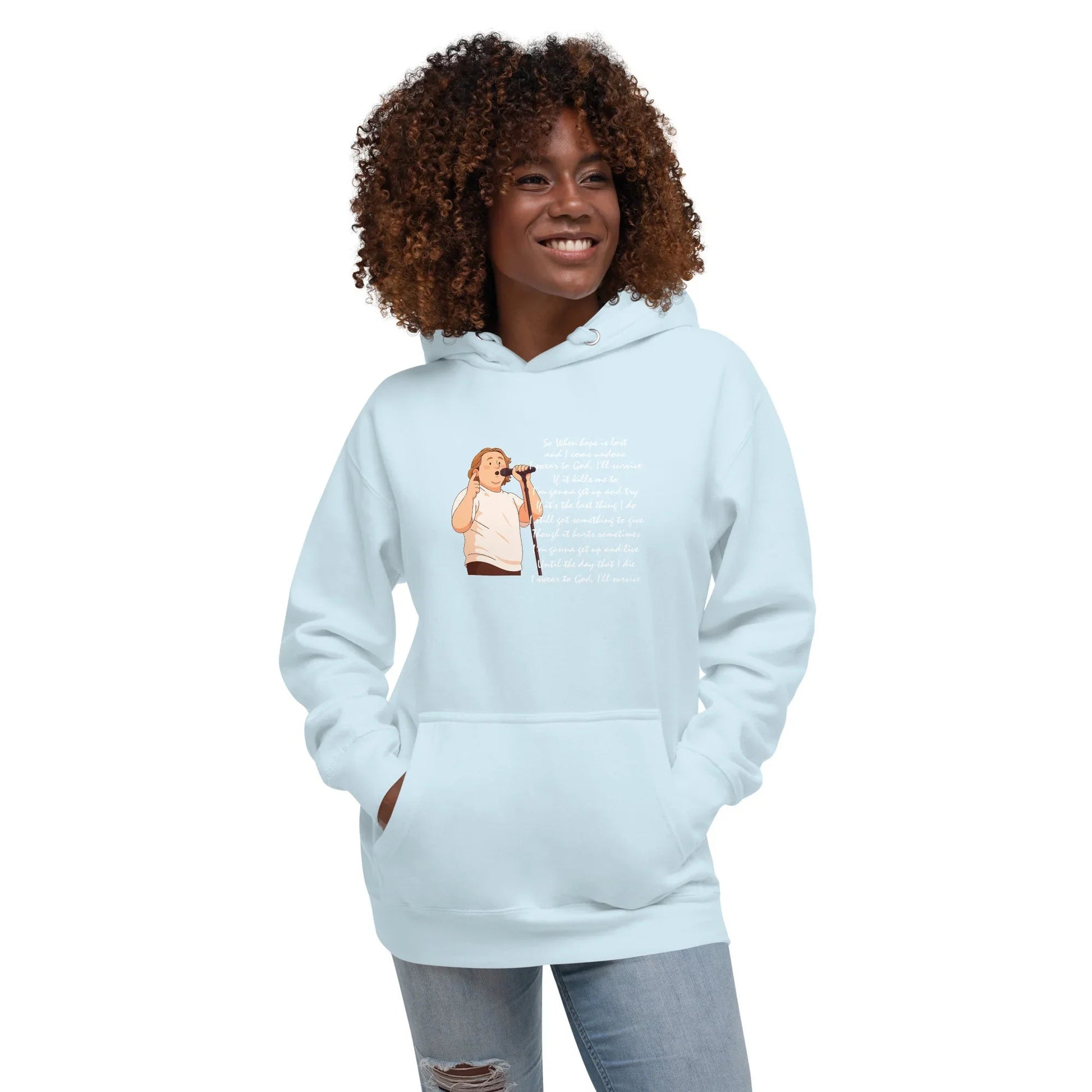Lewis Capaldi Unisex Hoodie | Cotton Blend "Survive" Lyrics Concert Apparel Alcyone213k