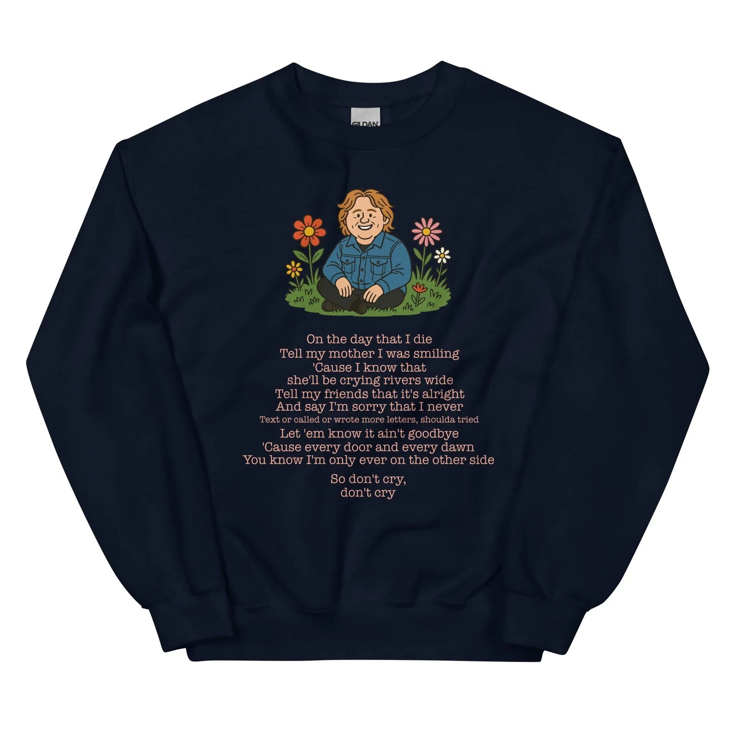 Lewis Capaldi Unisex Sweatshirt - On The Day I Die Sweatshirt with Lyrics, Classic Fit, Soft Feel - Alcyone213k
