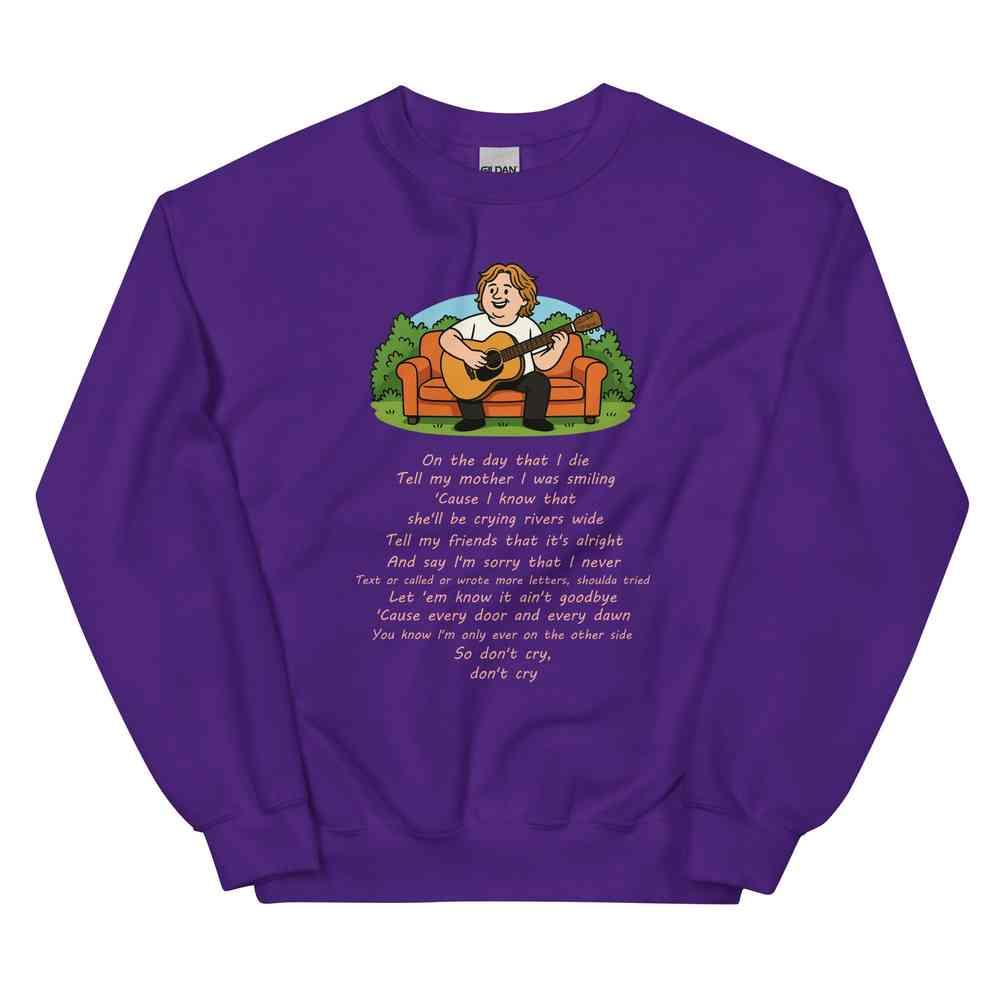 Lewis Capaldi Unisex Lyrics Sweatshirt - On The Day I Die - Soft Classic Fit, Warm & Pre-Shrunk - Alcyone213k