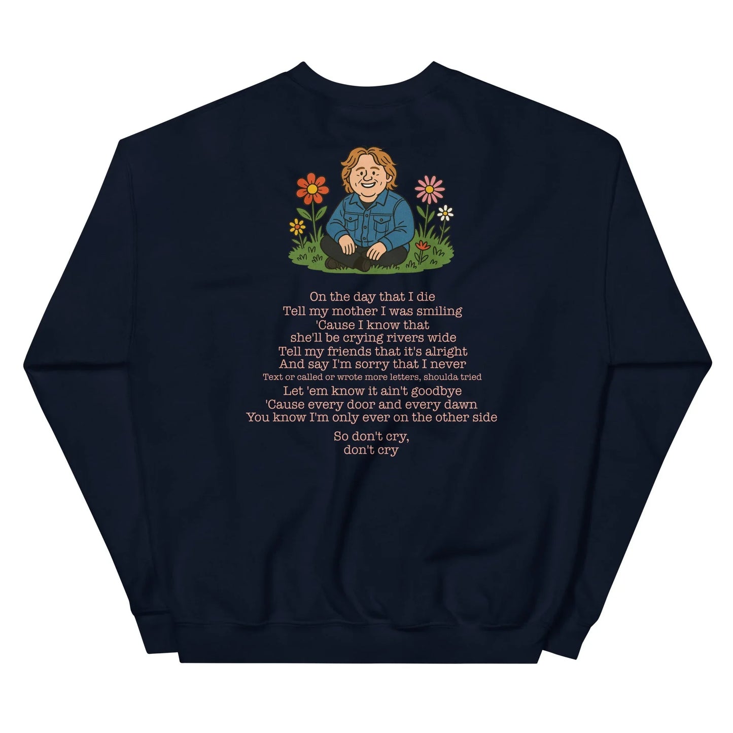Lewis Capaldi Unisex Sweatshirt - On The Day I Die Sweatshirt with Lyrics, Classic Fit, Soft Feel - Alcyone213k