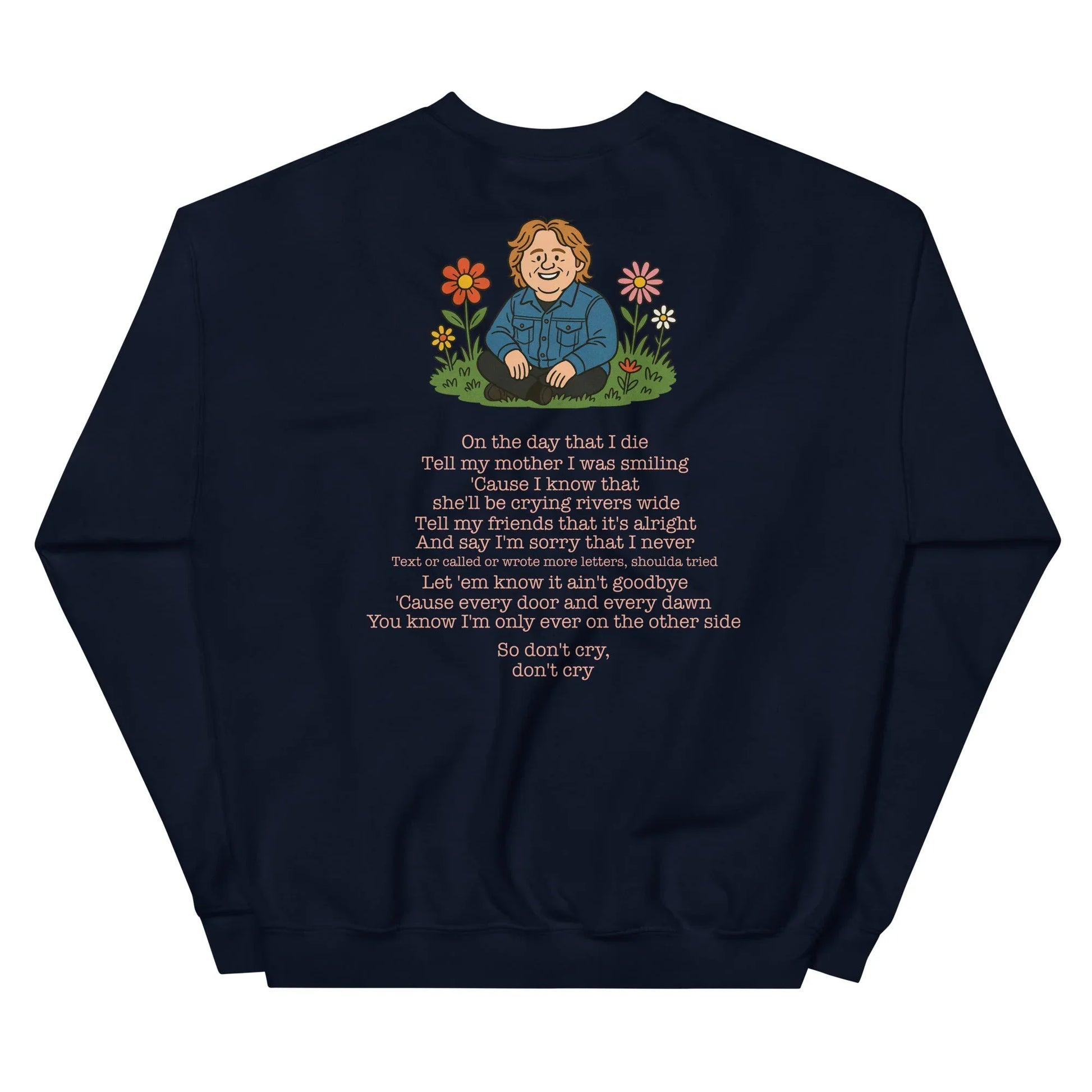 Lewis Capaldi Unisex Sweatshirt - On The Day I Die Sweatshirt with Lyrics, Classic Fit, Soft Feel - Alcyone213k
