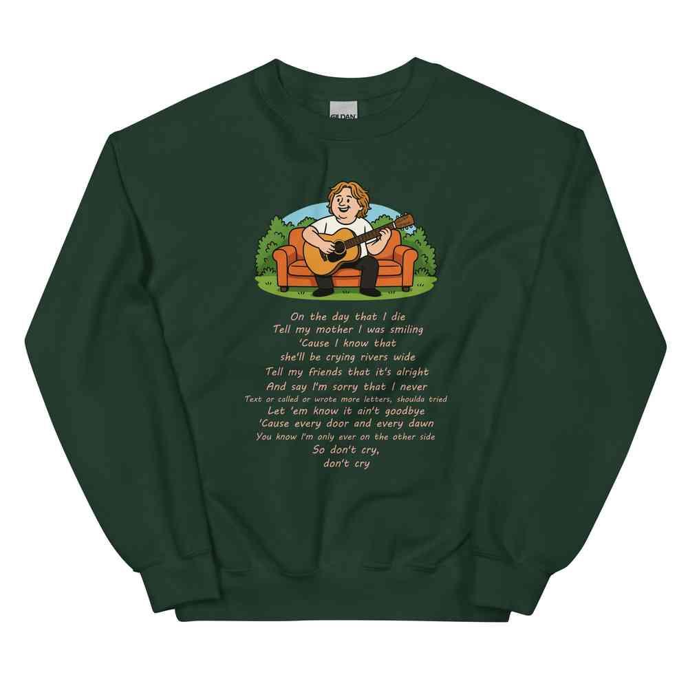 Lewis Capaldi Unisex Lyrics Sweatshirt - On The Day I Die - Soft Classic Fit, Warm & Pre-Shrunk - Alcyone213k