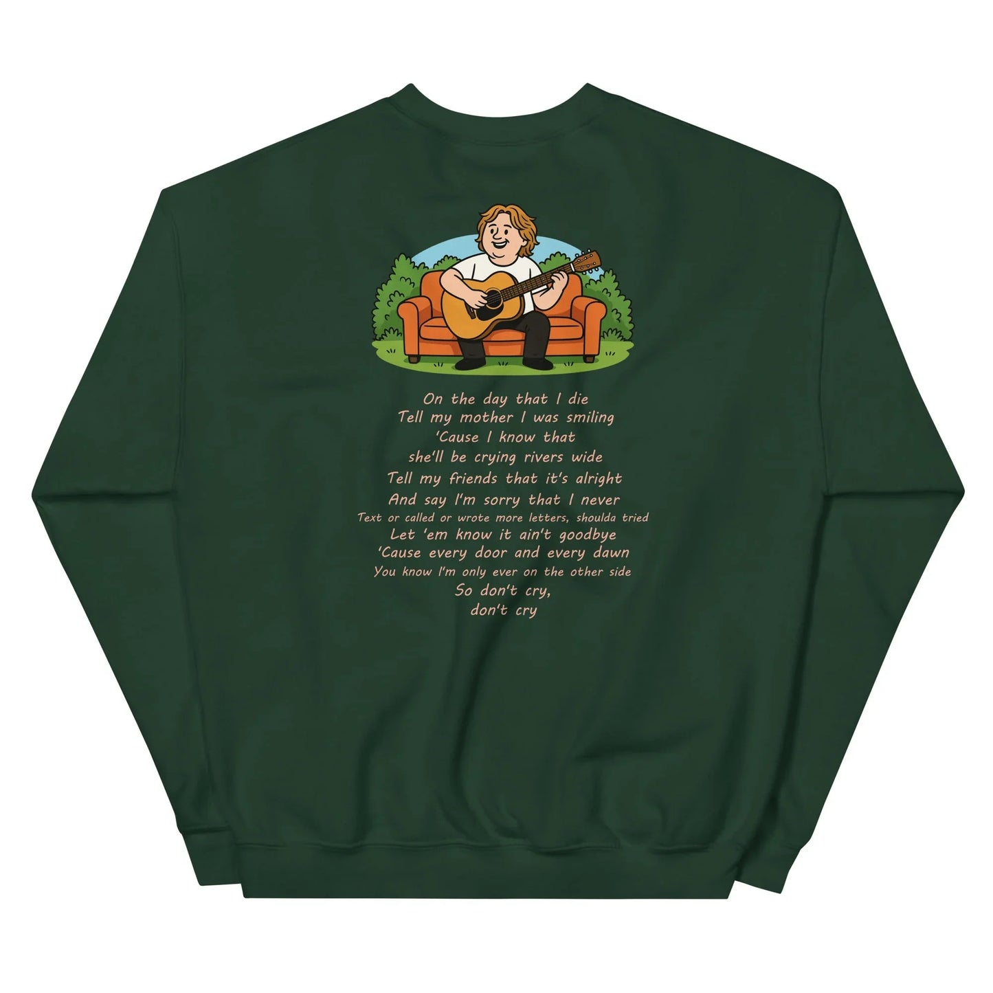 Lewis Capaldi Unisex Lyrics Sweatshirt - On The Day I Die - Soft Classic Fit, Warm & Pre-Shrunk - Alcyone213k