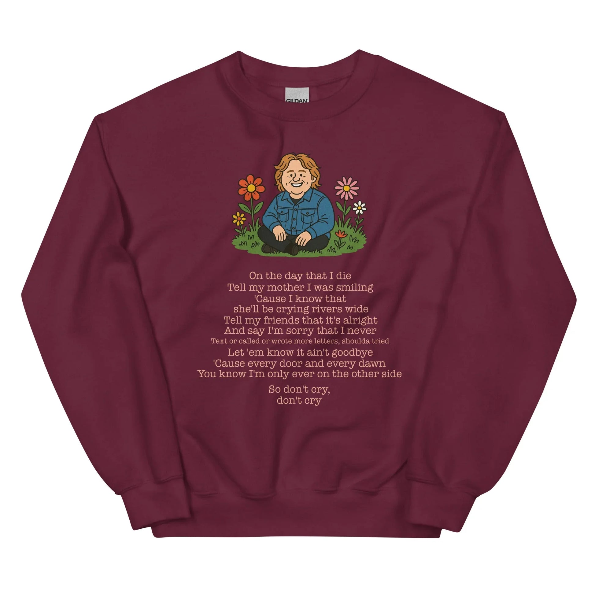 Lewis Capaldi Unisex Sweatshirt - On The Day I Die Sweatshirt with Lyrics, Classic Fit, Soft Feel - Alcyone213k