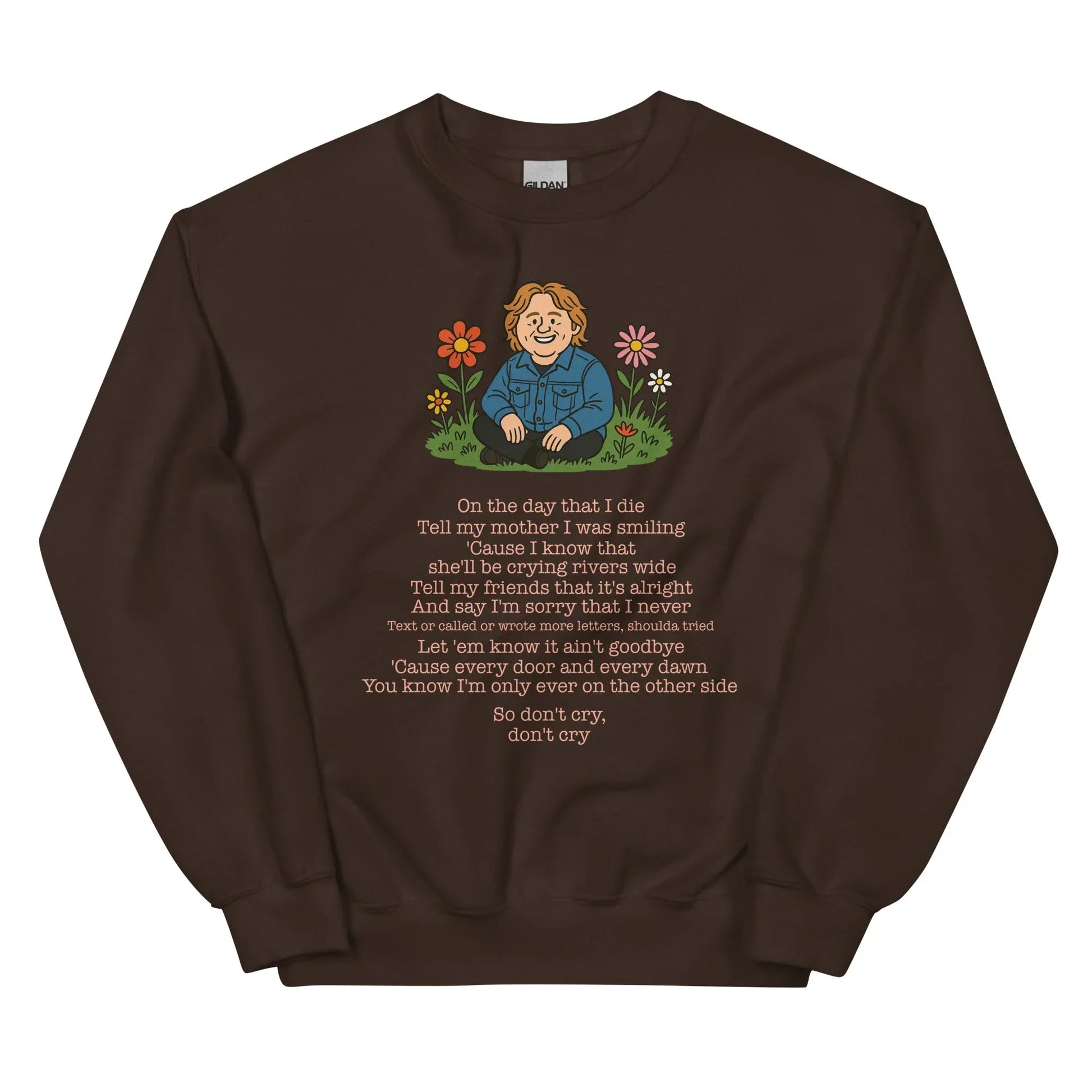 Lewis Capaldi Unisex Sweatshirt - On The Day I Die Sweatshirt with Lyrics, Classic Fit, Soft Feel - Alcyone213k