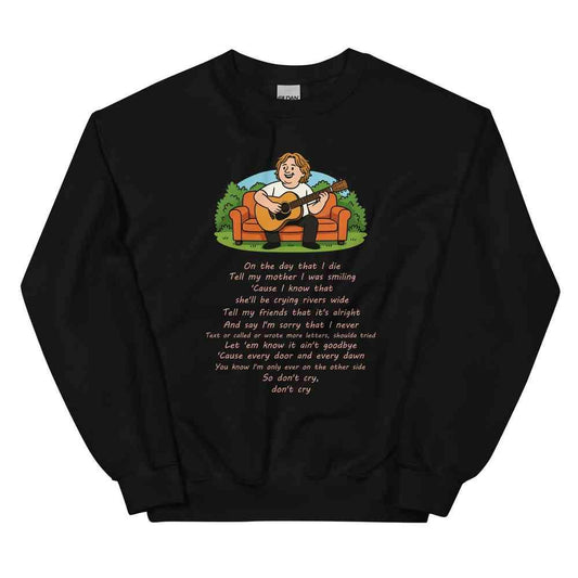 Lewis Capaldi Unisex Lyrics Sweatshirt - On The Day I Die - Soft Classic Fit, Warm & Pre-Shrunk - Alcyone213k