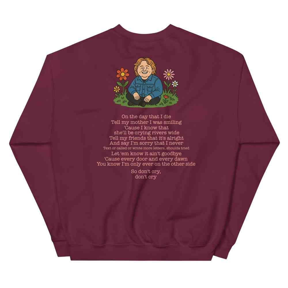 Lewis Capaldi Unisex Sweatshirt - On The Day I Die Sweatshirt with Lyrics, Classic Fit, Soft Feel - Alcyone213k