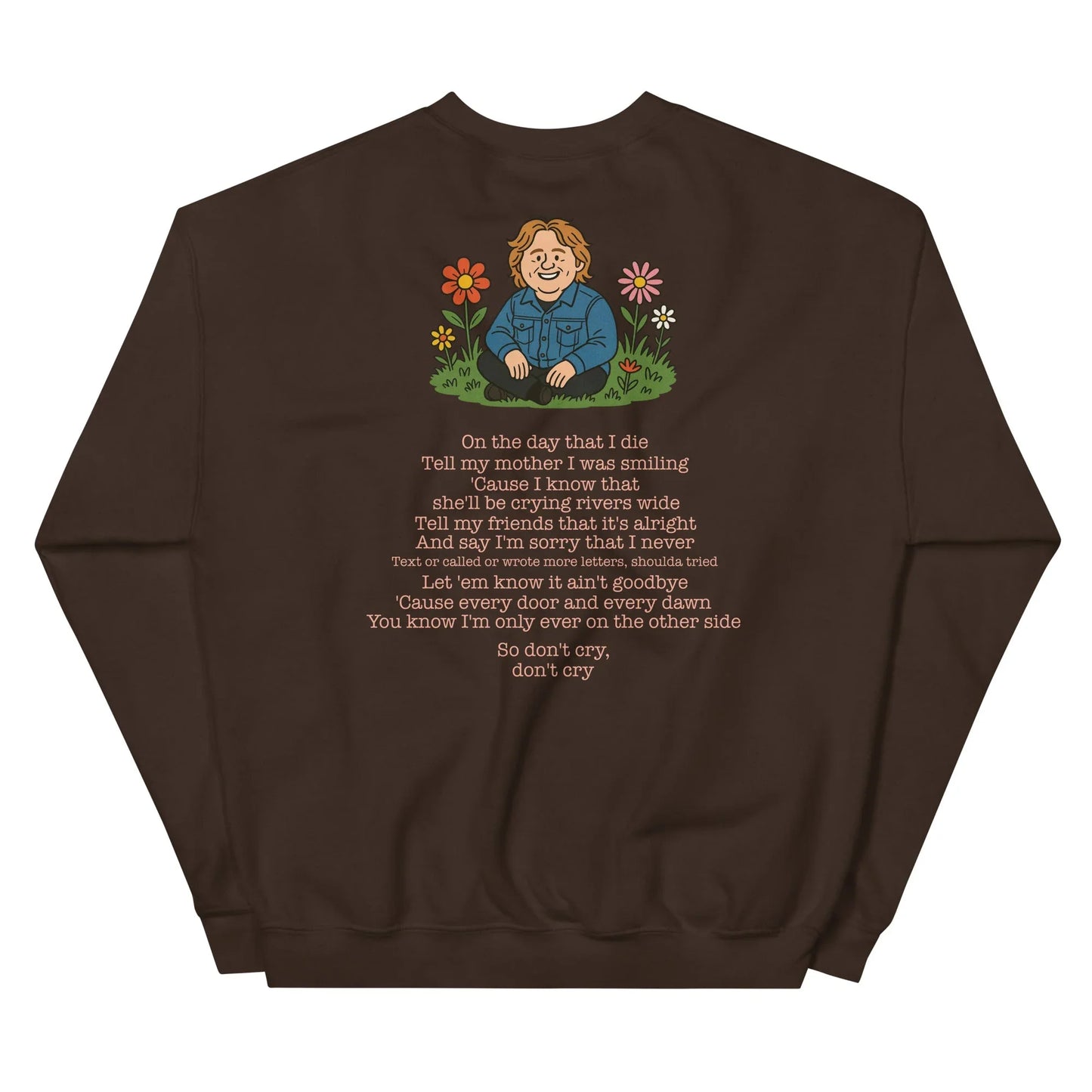 Lewis Capaldi Unisex Sweatshirt - On The Day I Die Sweatshirt with Lyrics, Classic Fit, Soft Feel - Alcyone213k