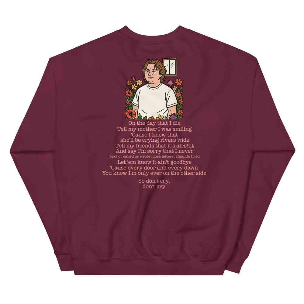 Lewis Capaldi Unisex Sweatshirt - On The Day I Die - Lyrics - Alcyone213k