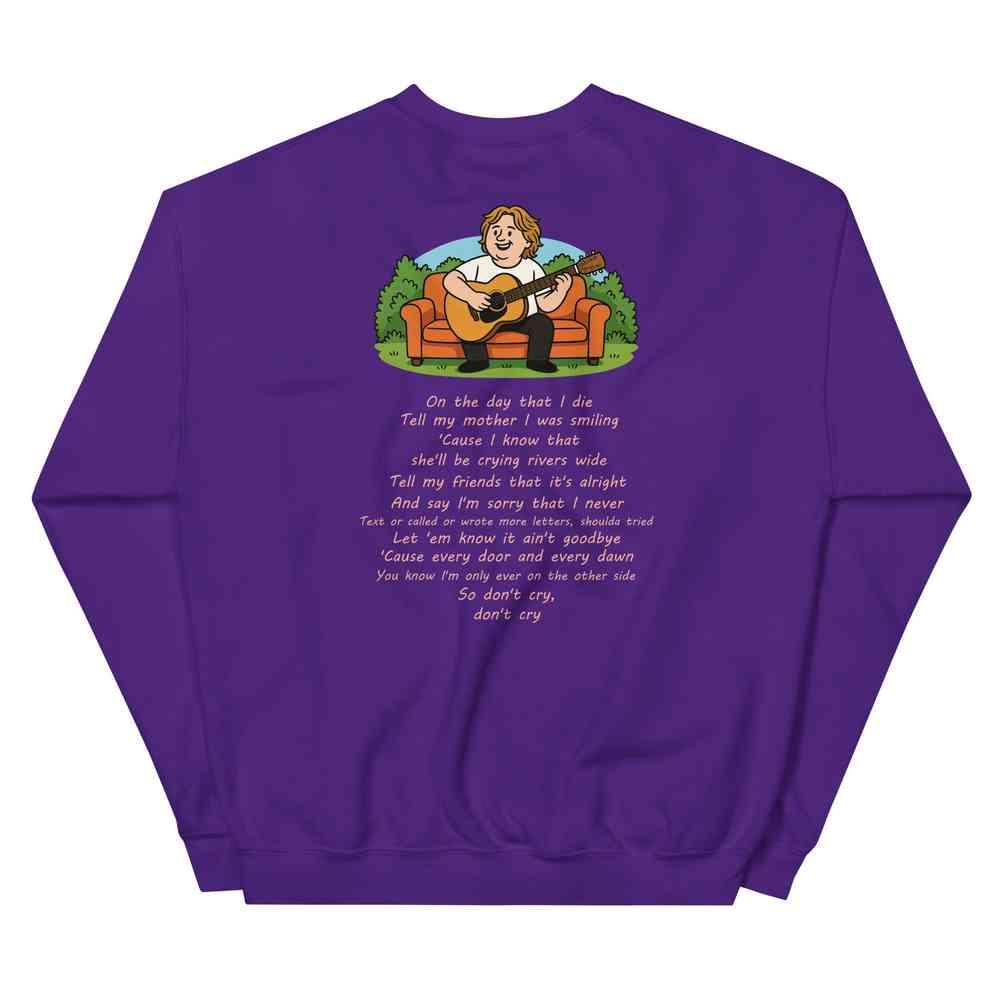 Lewis Capaldi Unisex Lyrics Sweatshirt - On The Day I Die - Soft Classic Fit, Warm & Pre-Shrunk - Alcyone213k
