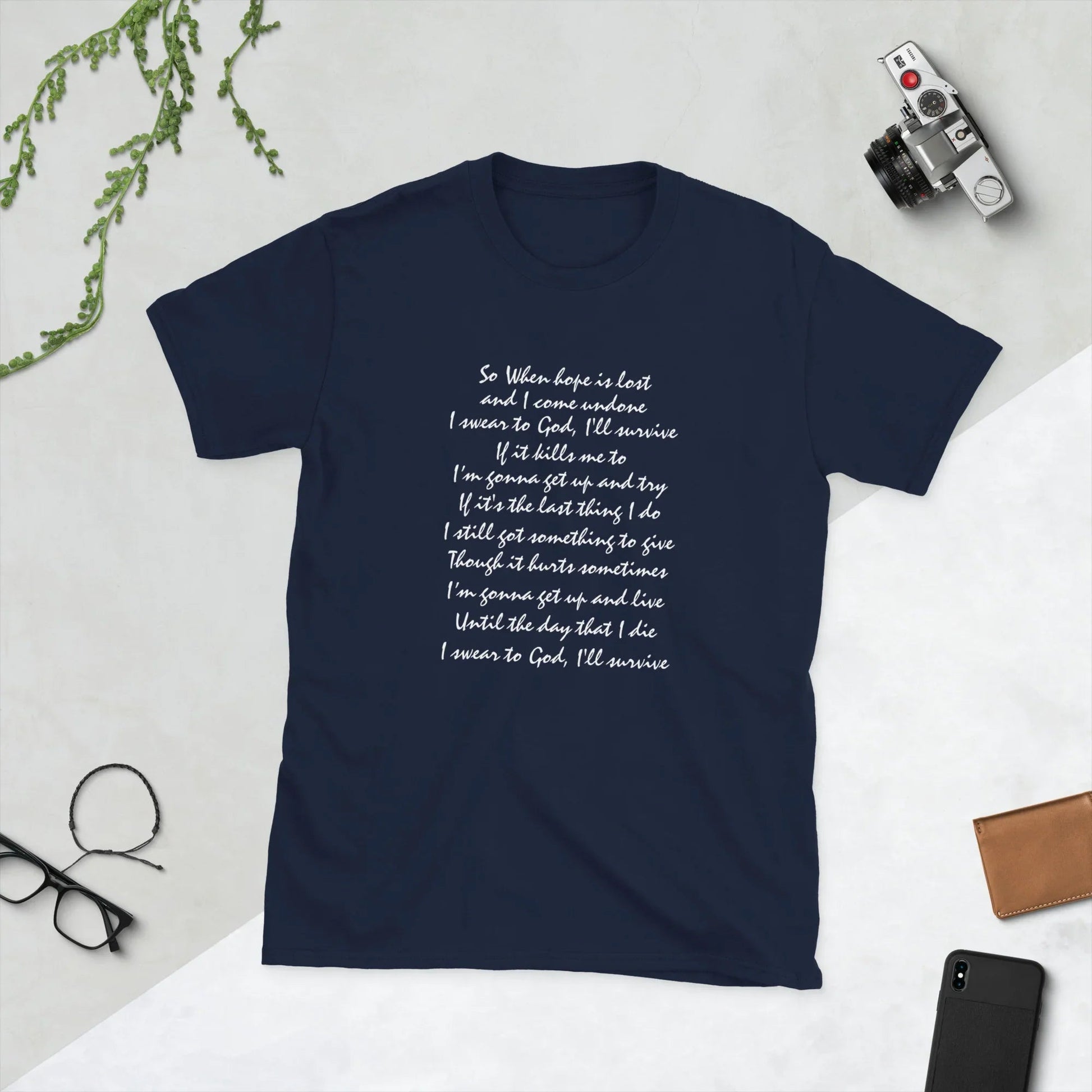 Lewis Capaldi 'Survive' Lyrics T-Shirt | Unisex Cotton Graphic Tee T-shirt Alcyone213k