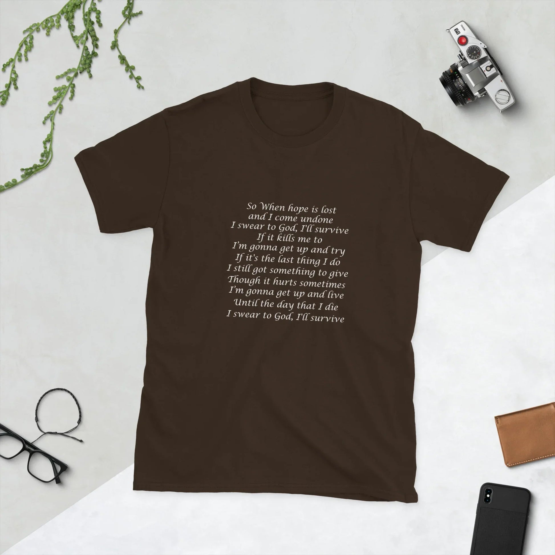 Lewis Capaldi Unisex T-Shirt - "Survive" Lyrics Design T-shirt Alcyone213k