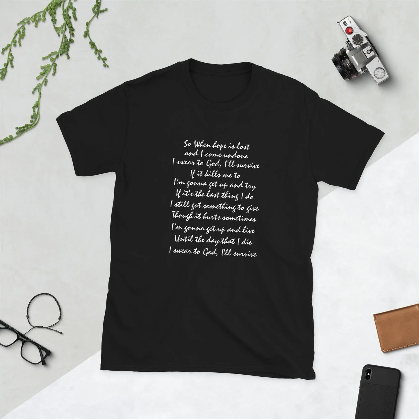 Lewis Capaldi 'Survive' Lyrics T-Shirt | Unisex Cotton Graphic Tee T-shirt Alcyone213k