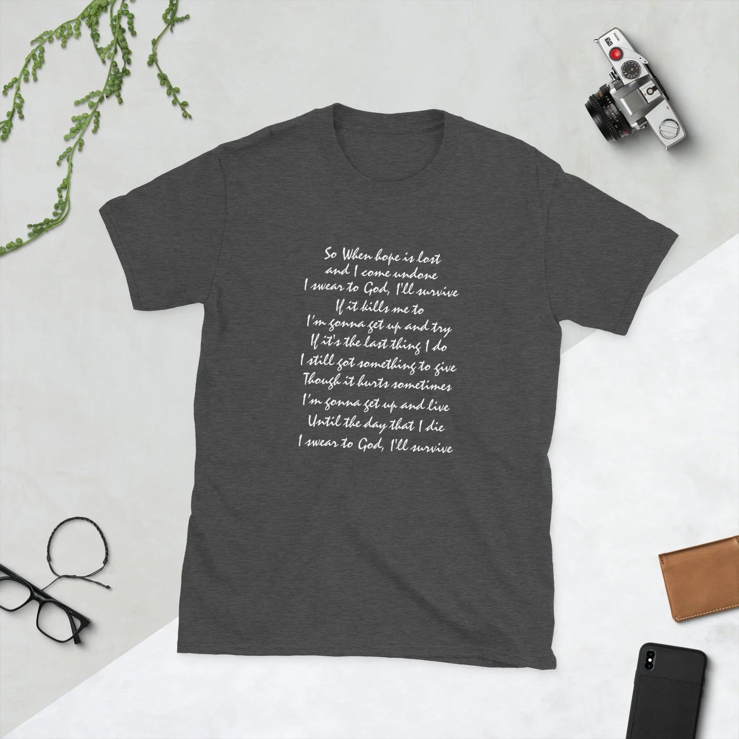 Lewis Capaldi 'Survive' Lyrics T-Shirt | Unisex Cotton Graphic Tee T-shirt Alcyone213k