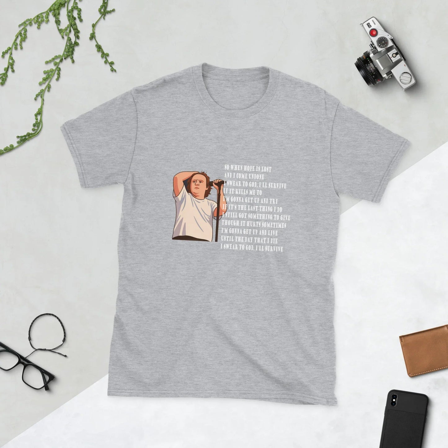 Lewis Capaldi Unisex T-Shirt | 'Survive' Lyrics Cotton Graphic Tee T-shirt Alcyone213k