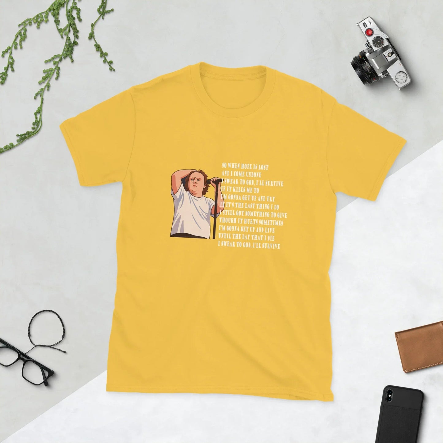 Lewis Capaldi Unisex T-Shirt | 'Survive' Lyrics Cotton Graphic Tee T-shirt Alcyone213k