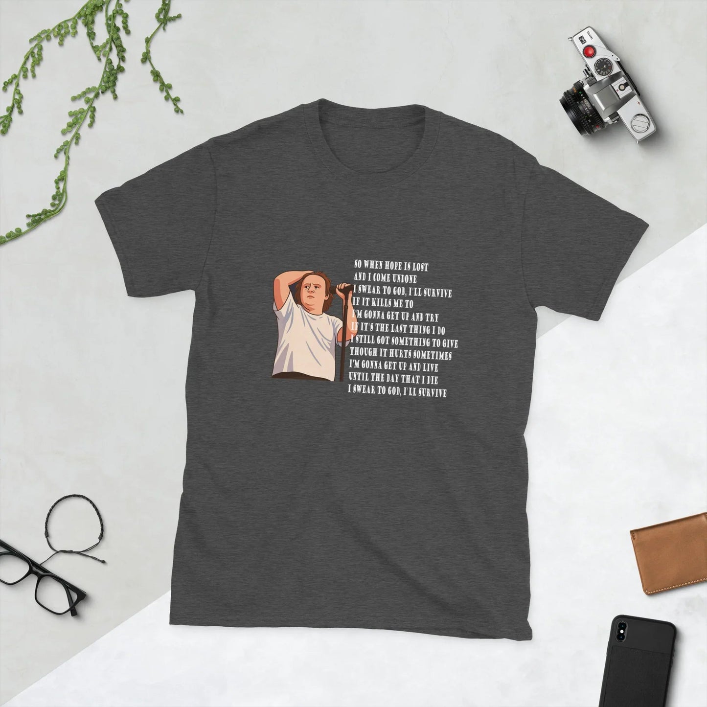 Lewis Capaldi Unisex T-Shirt | 'Survive' Lyrics Cotton Graphic Tee T-shirt Alcyone213k