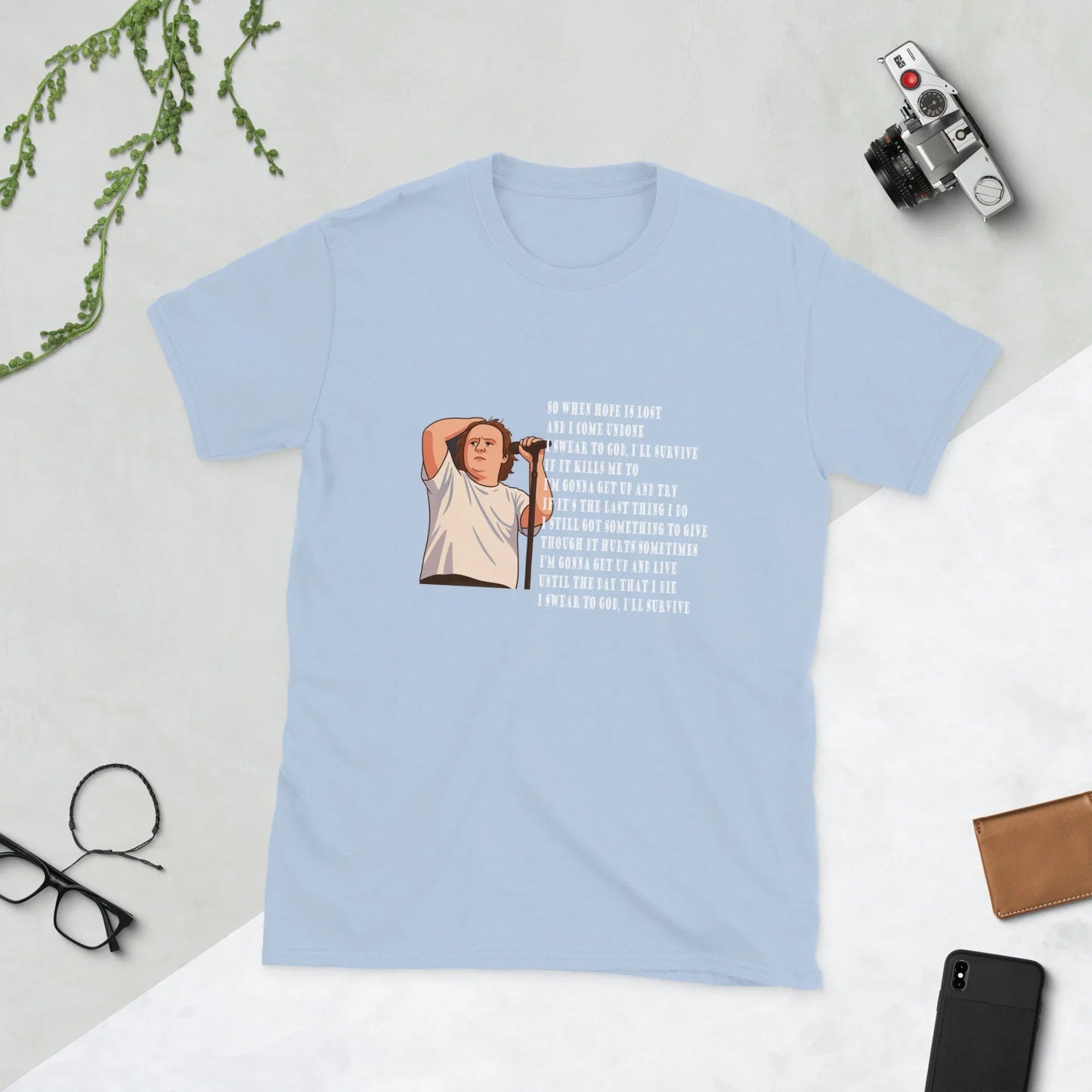 Lewis Capaldi Unisex T-Shirt | 'Survive' Lyrics Cotton Graphic Tee T-shirt Alcyone213k